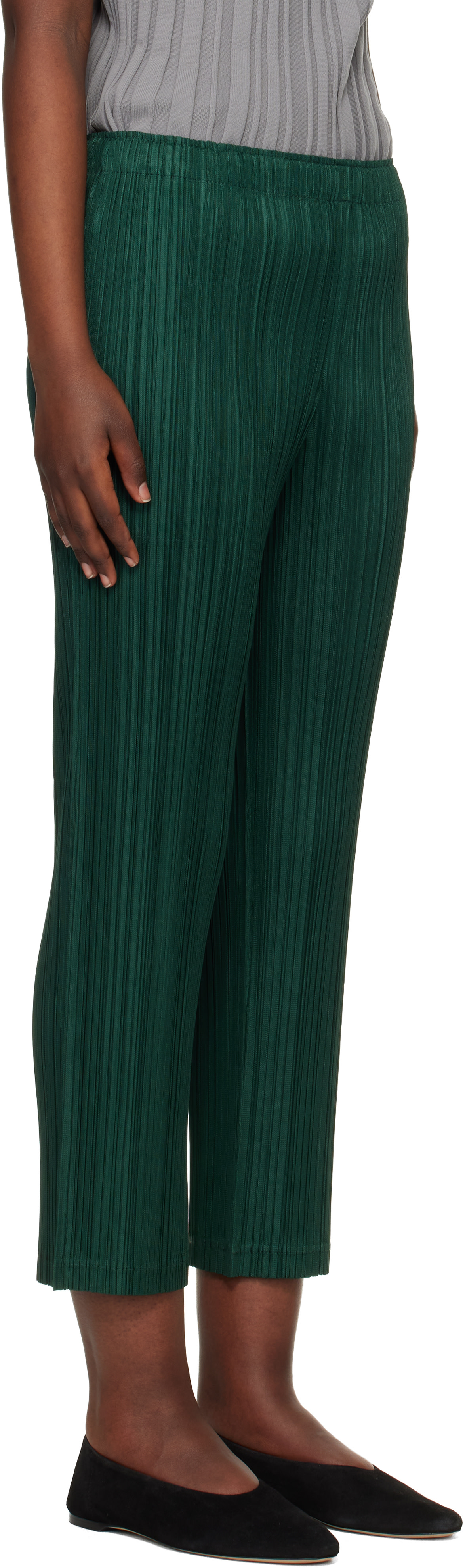 PLEATS PLEASE ISSEY MIYAKE - Pantalon Thicker 2 vert