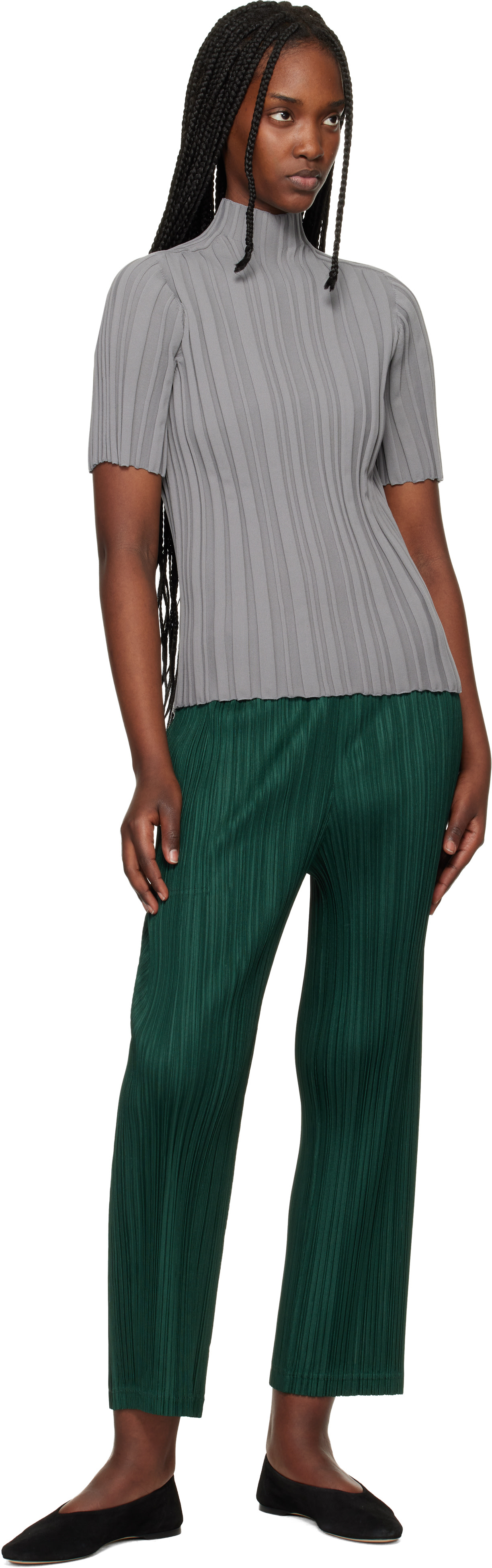 PLEATS PLEASE ISSEY MIYAKE - Pantalon Thicker 2 vert