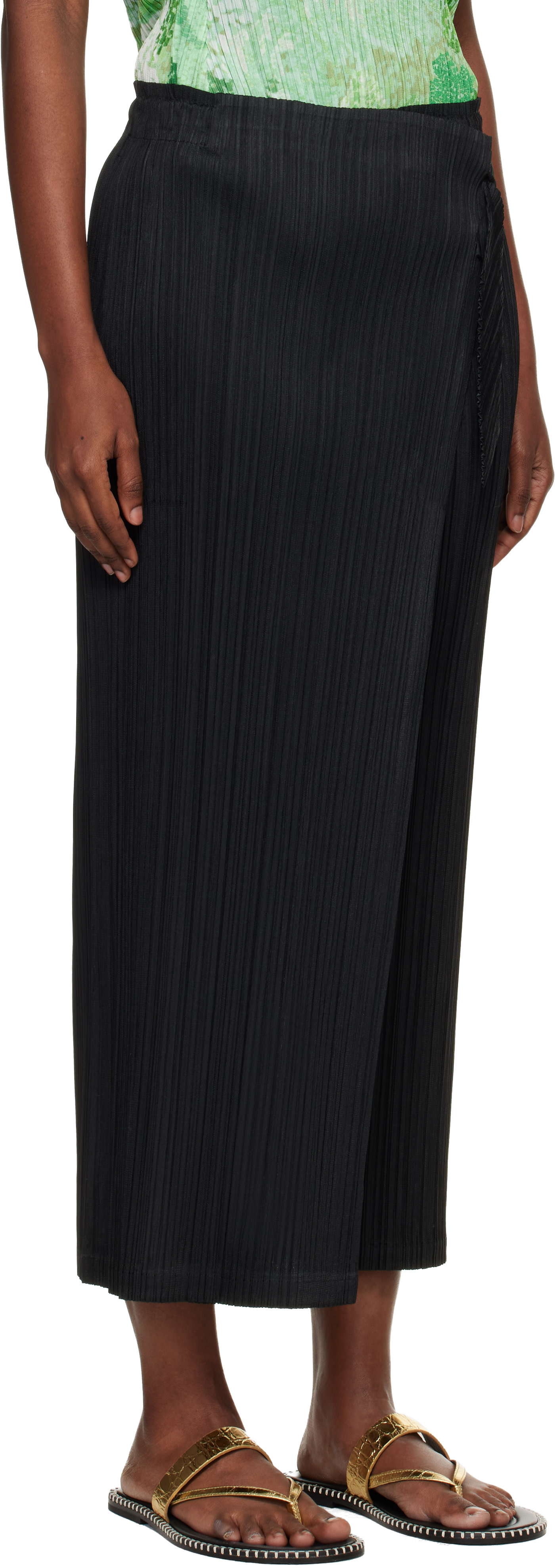PLEATS PLEASE ISSEY MIYAKE: Black Facade Trousers | SSENSE PLEATS PLEASE ISSEY MIYAKE: Black Facade Trousers | SSENSE