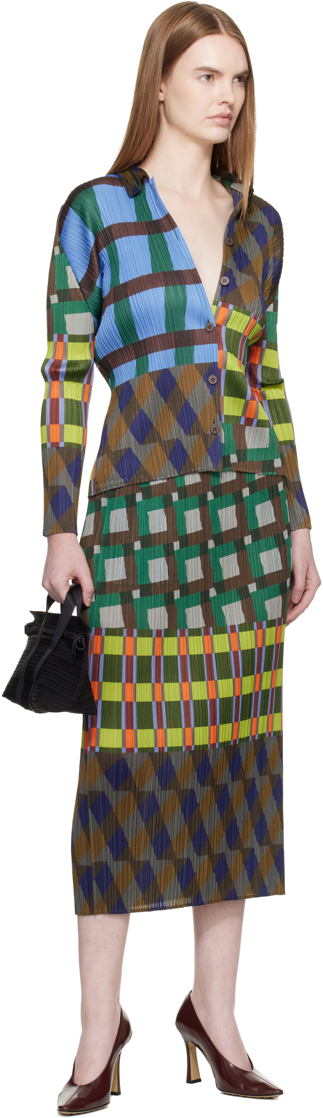 PLEATS PLEASE ISSEY MIYAKE: Multicolor Harmony Maxi Skirt | SSENSE