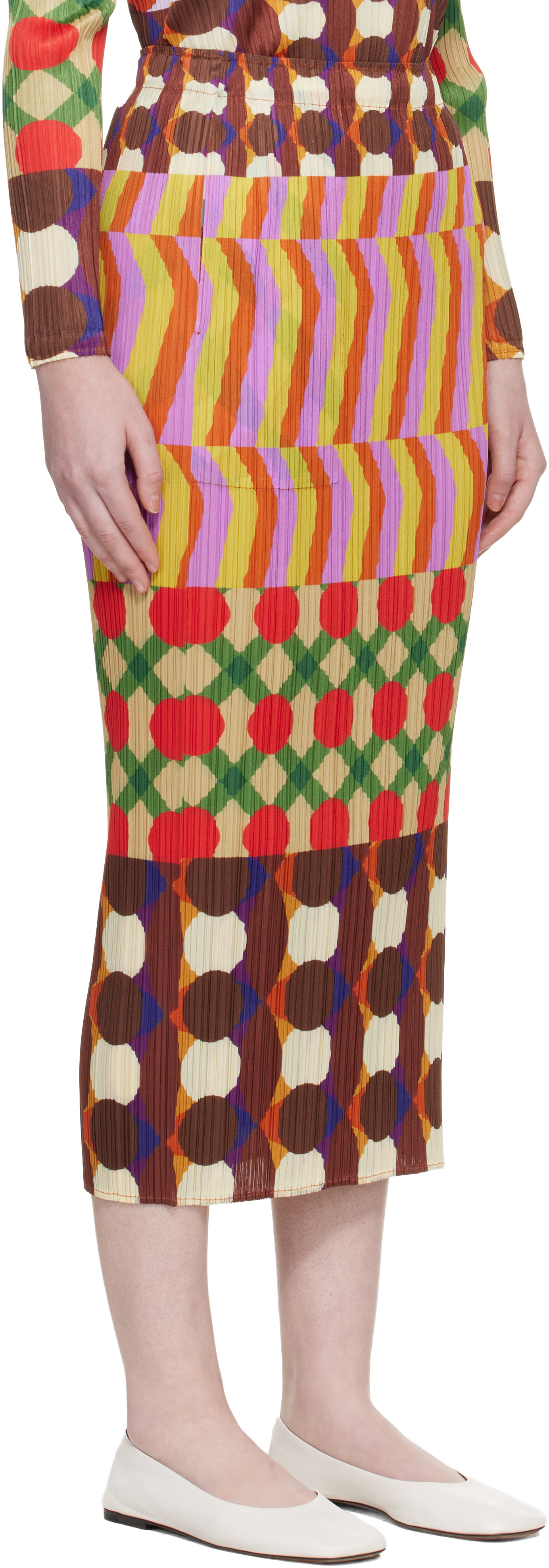 PLEATS PLEASE ISSEY MIYAKE: Multicolor Harmony Maxi Skirt | SSENSE