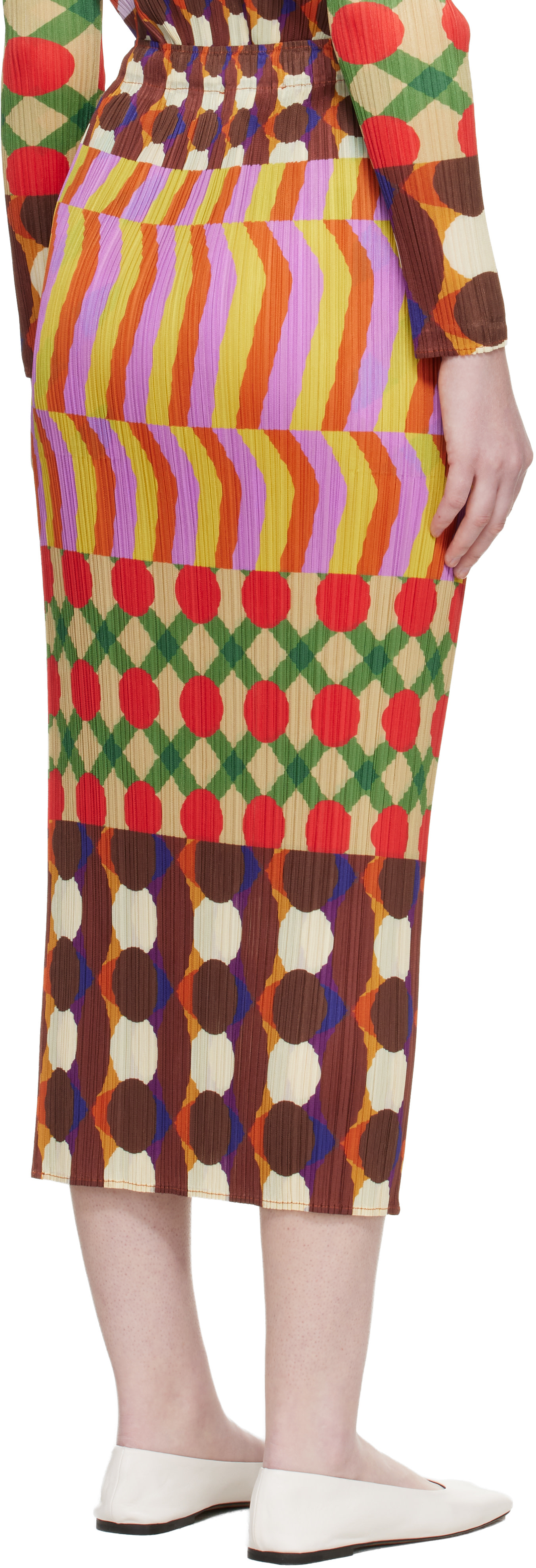PLEATS PLEASE ISSEY MIYAKE: Multicolor Harmony Maxi Skirt | SSENSE