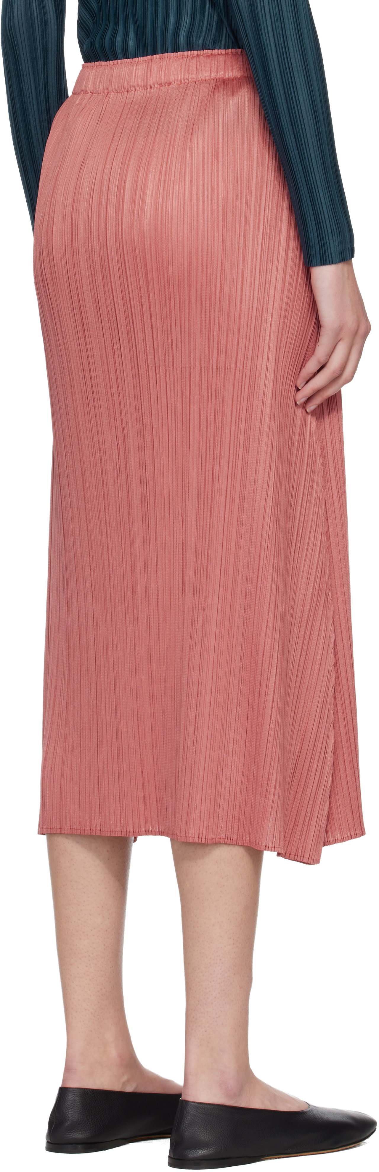 PLEATS PLEASE ISSEY MIYAKE: Pink Monthly Colors October Maxi Skirt