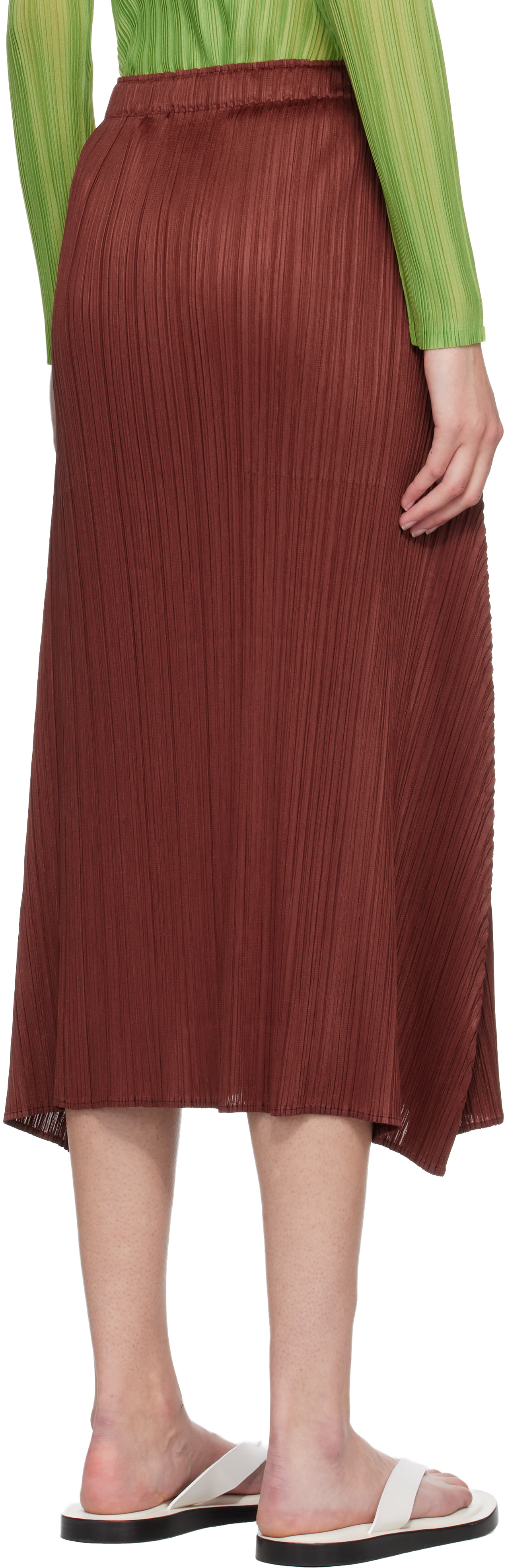 日本製PLEATS PLEASE ISSEY MIYAKE 赤 ロングスカート PLEATS PLEASE ISSEY MIYAKE: Burgundy Monthly Colors October Maxi