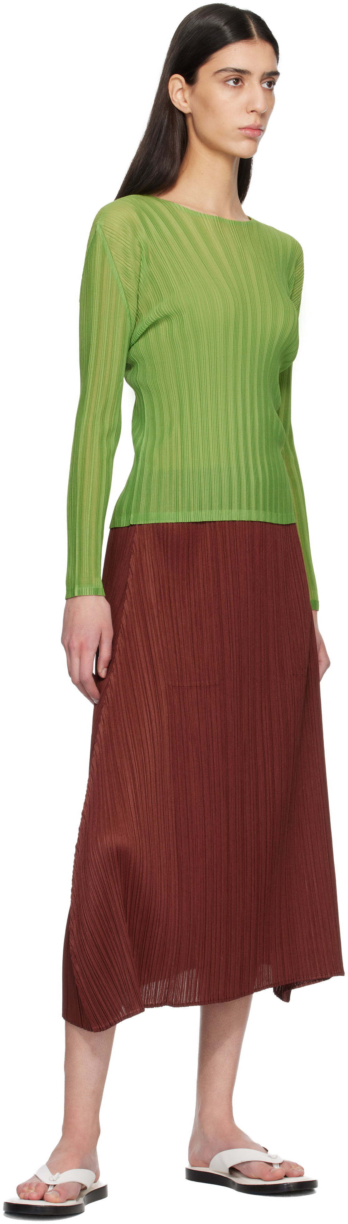 PLEATS PLEASE ISSEY MIYAKE: Burgundy Monthly Colors October Maxi