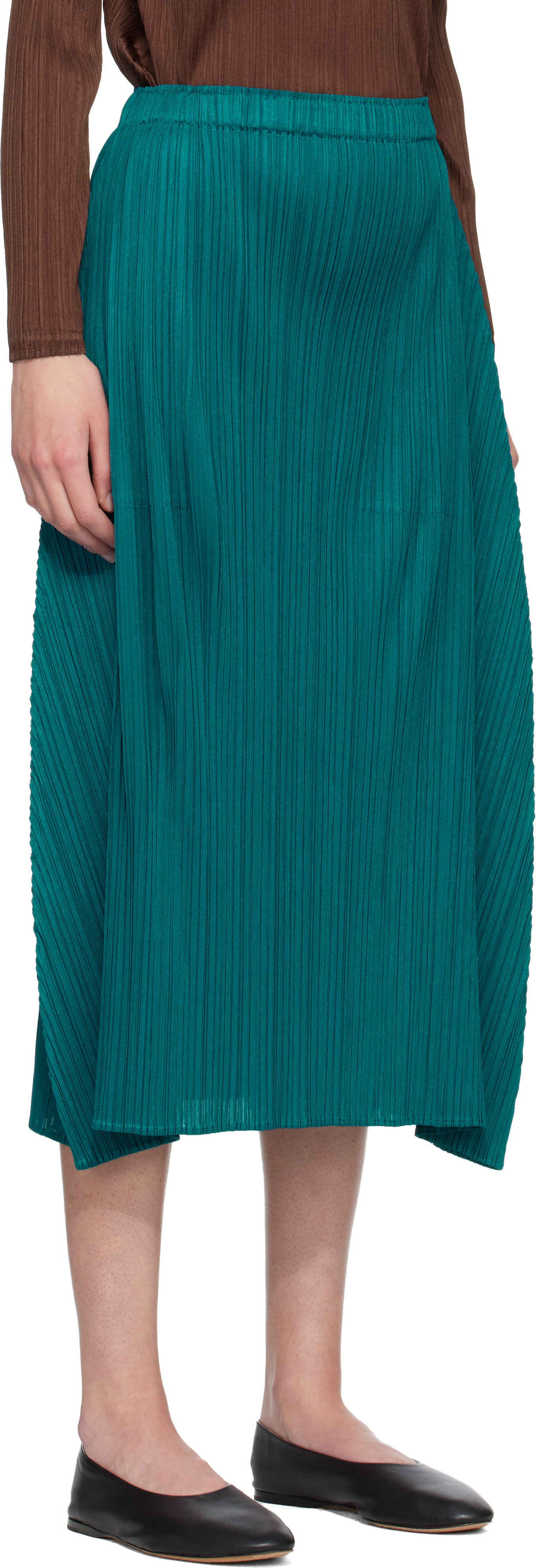 PLEATS PLEASE ISSEY MIYAKE: Blue Monthly Colors October Maxi Skirt