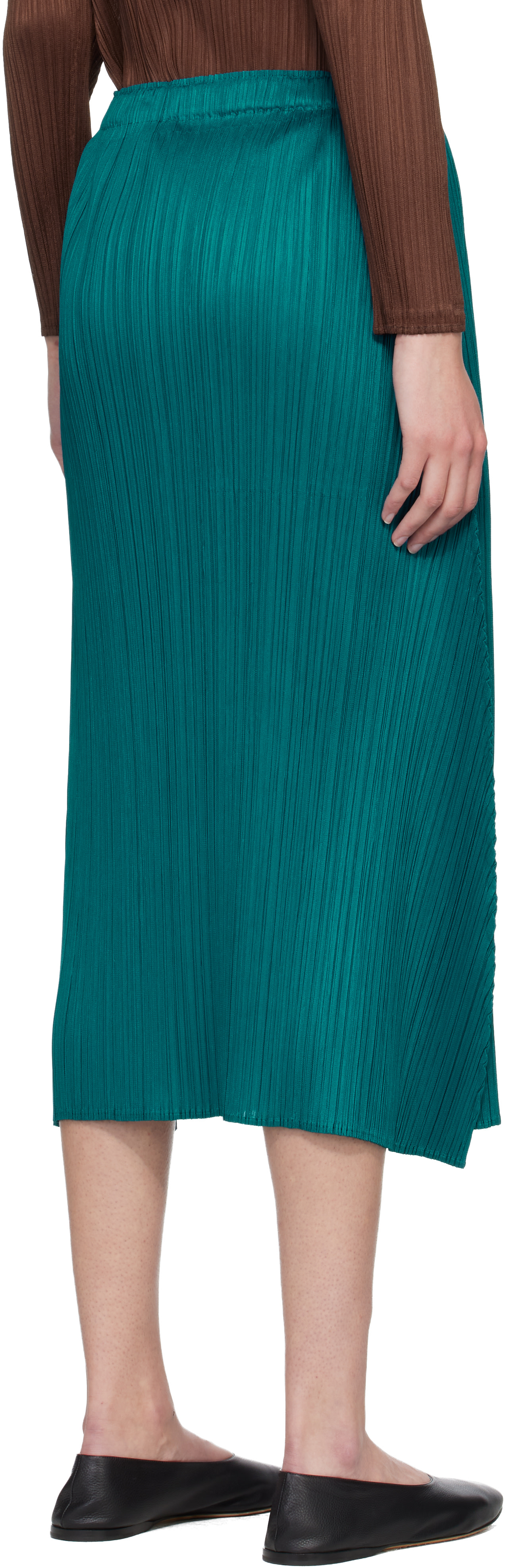 PLEATS PLEASE ISSEY MIYAKE: Blue Monthly Colors October Maxi Skirt