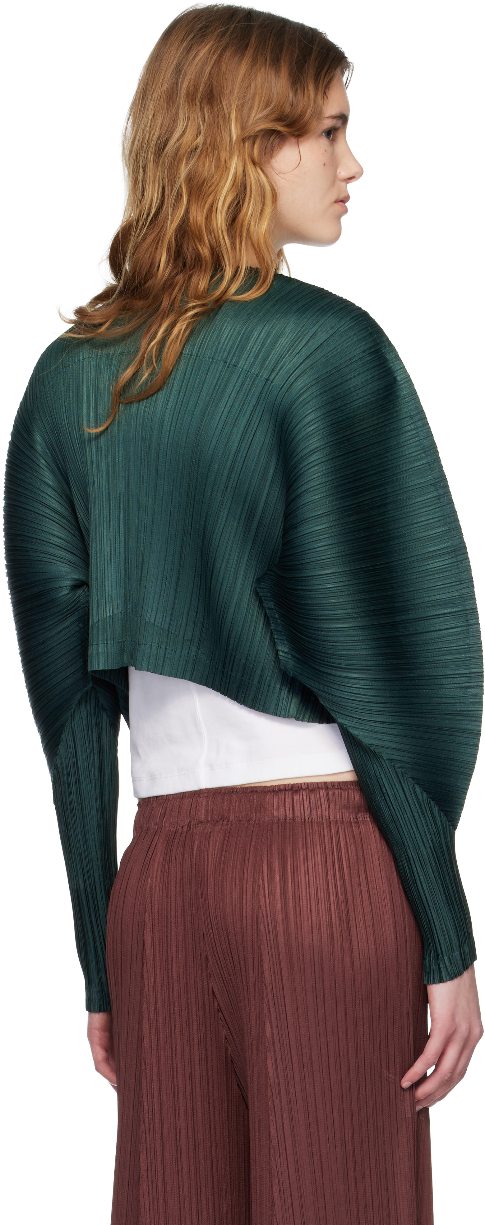 カイリージェンナー着用！ISSEY MIYAKE トップス PLEATS PLEASE ISSEY MIYAKE: Green Monthly Colors December Cardigan