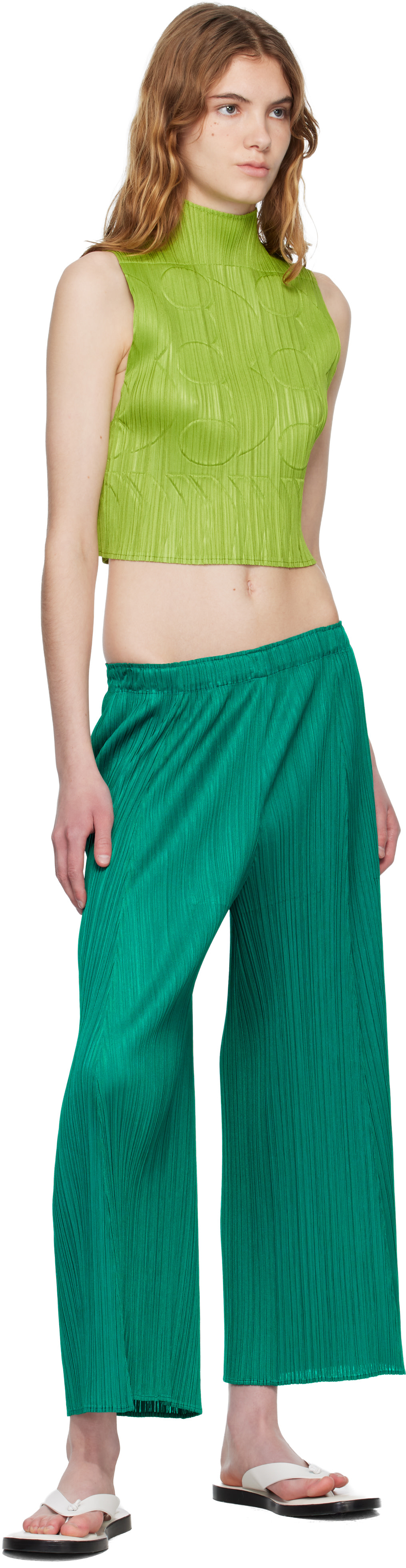PLEATS PLEASE ISSEY MIYAKE - Haut Tune vert