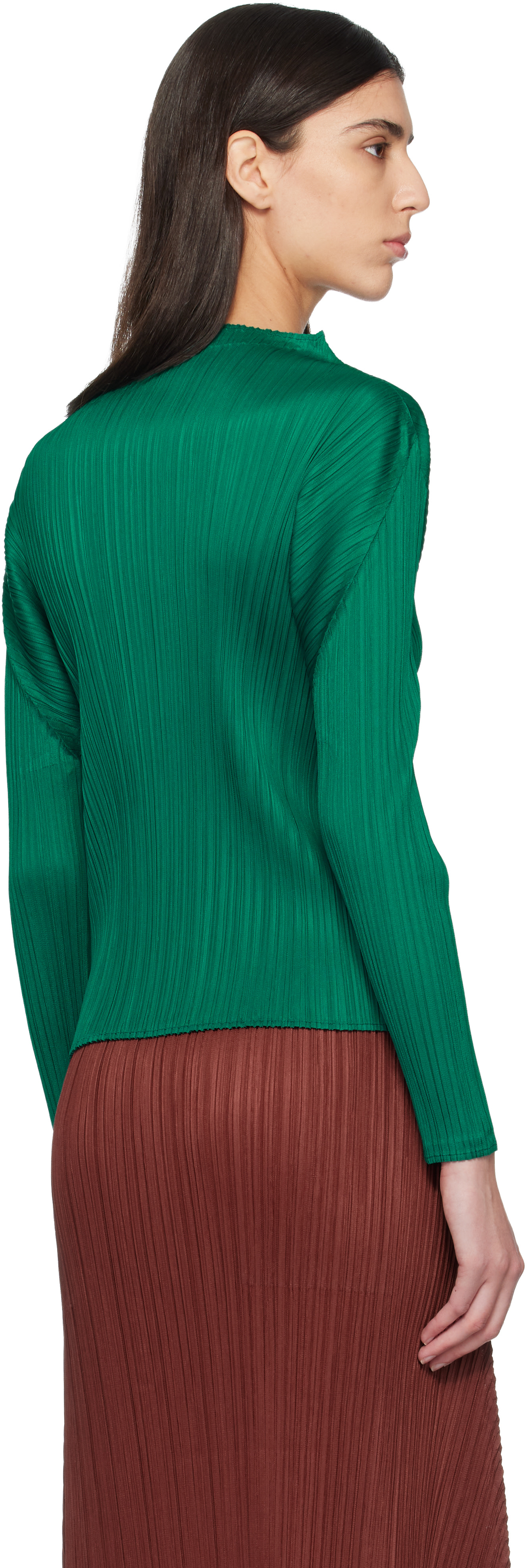 PLEATS PLEASE ISSEY MIYAKE: Green Monthly Colors November Top