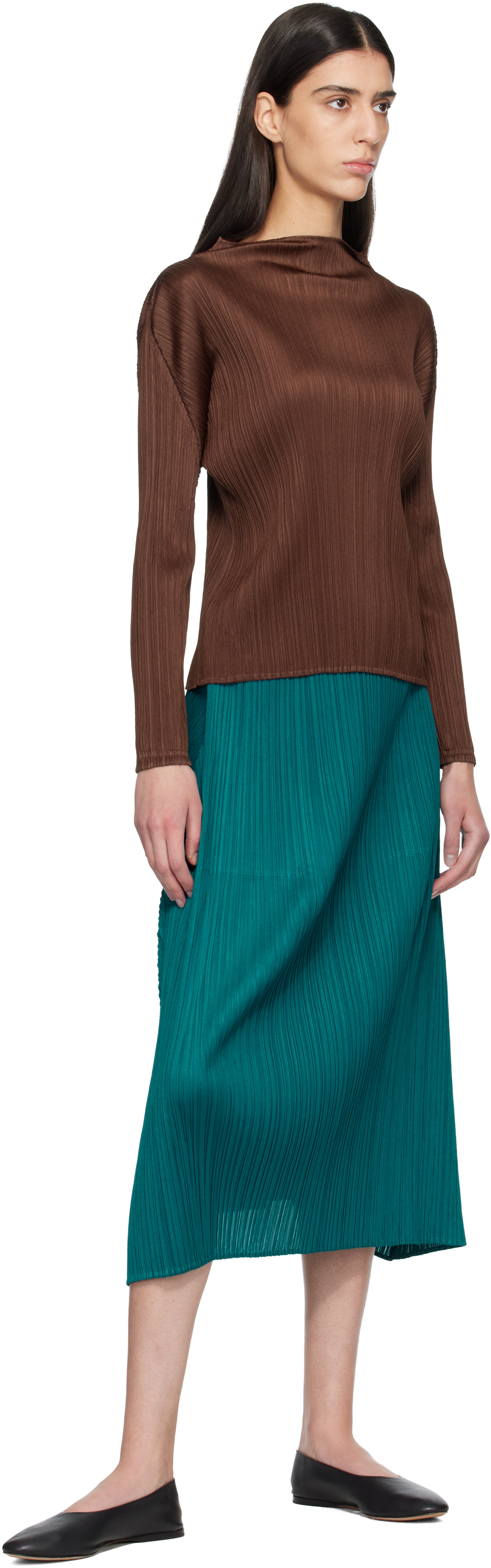 PLEATS PLEASE ISSEY MIYAKE: Brown Monthly Colors November Top | SSENSE