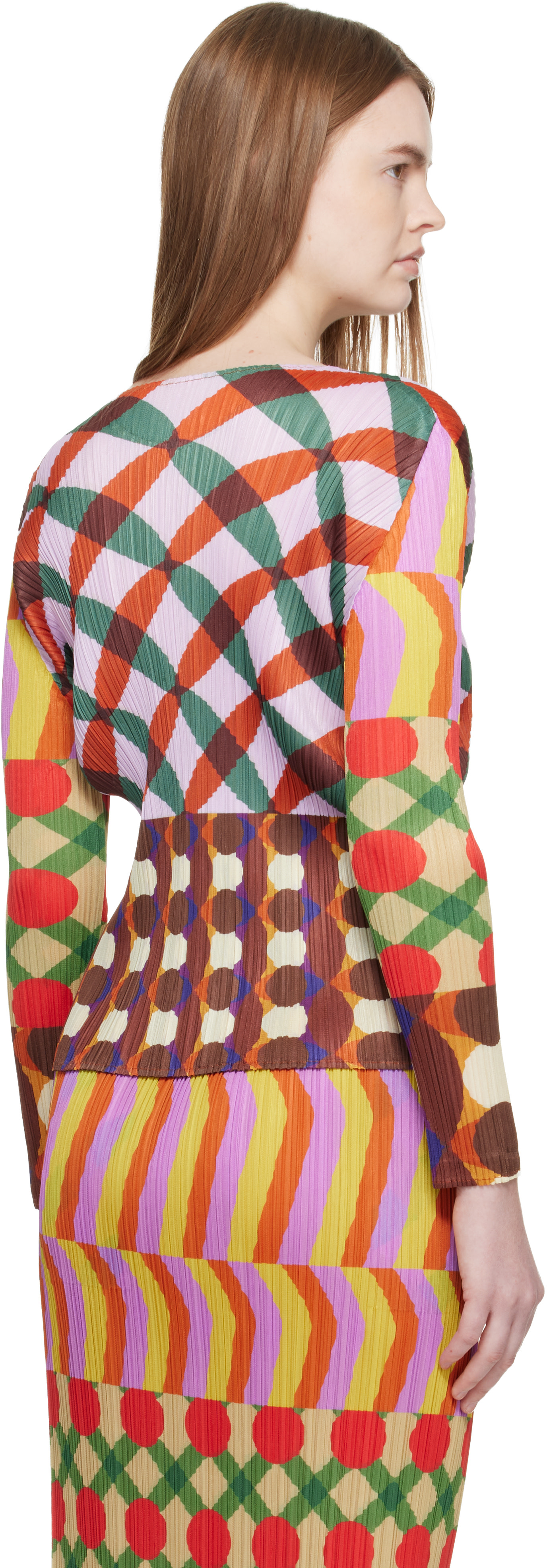 PLEATS PLEASE ISSEY MIYAKE 総柄　ブラウス カットソー PLEATS PLEASE ISSEY MIYAKE: Multicolor Harmony T-shirt | SSENSE