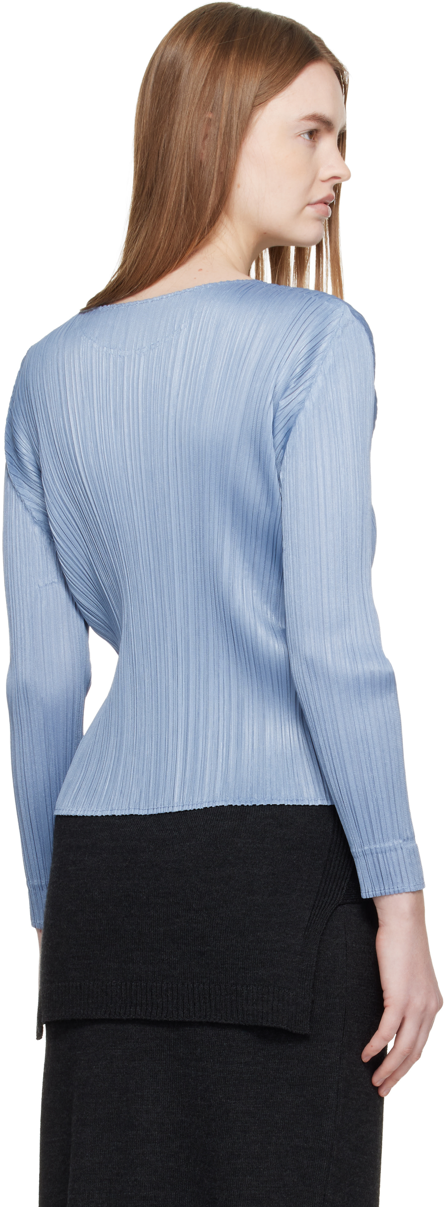 PLEATS PLEASE ISSEY MIYAKE: Blue Monthly Colors December Blouse