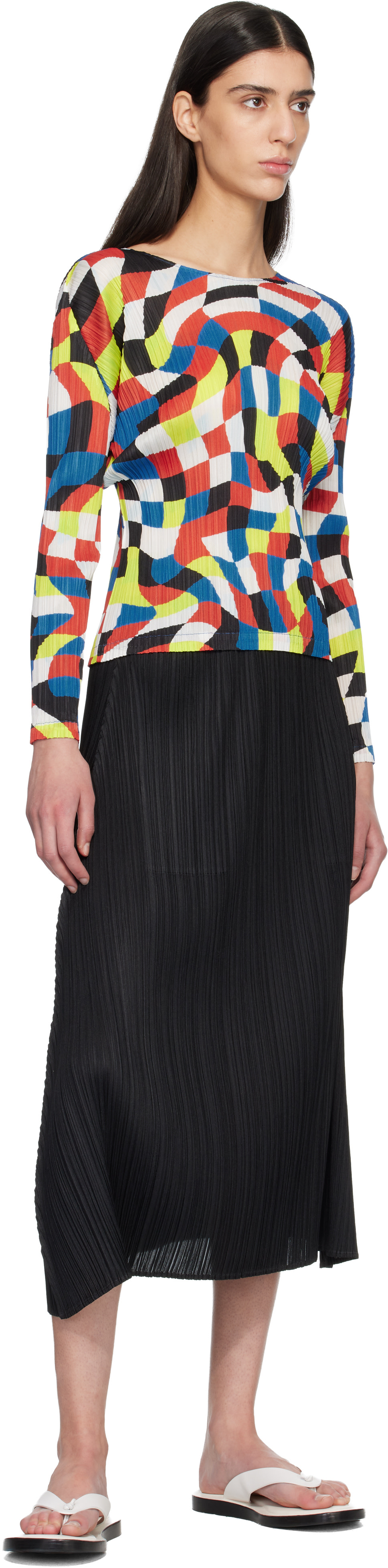 ♪♪ISSEY MIYAKE イッセイミヤケ PLEATS PLEASE カットソー SIZE 3 PP63FK342 ブルー Pleats Please Issey Miyake Pause Top in Blue | WE ARE ICONIC