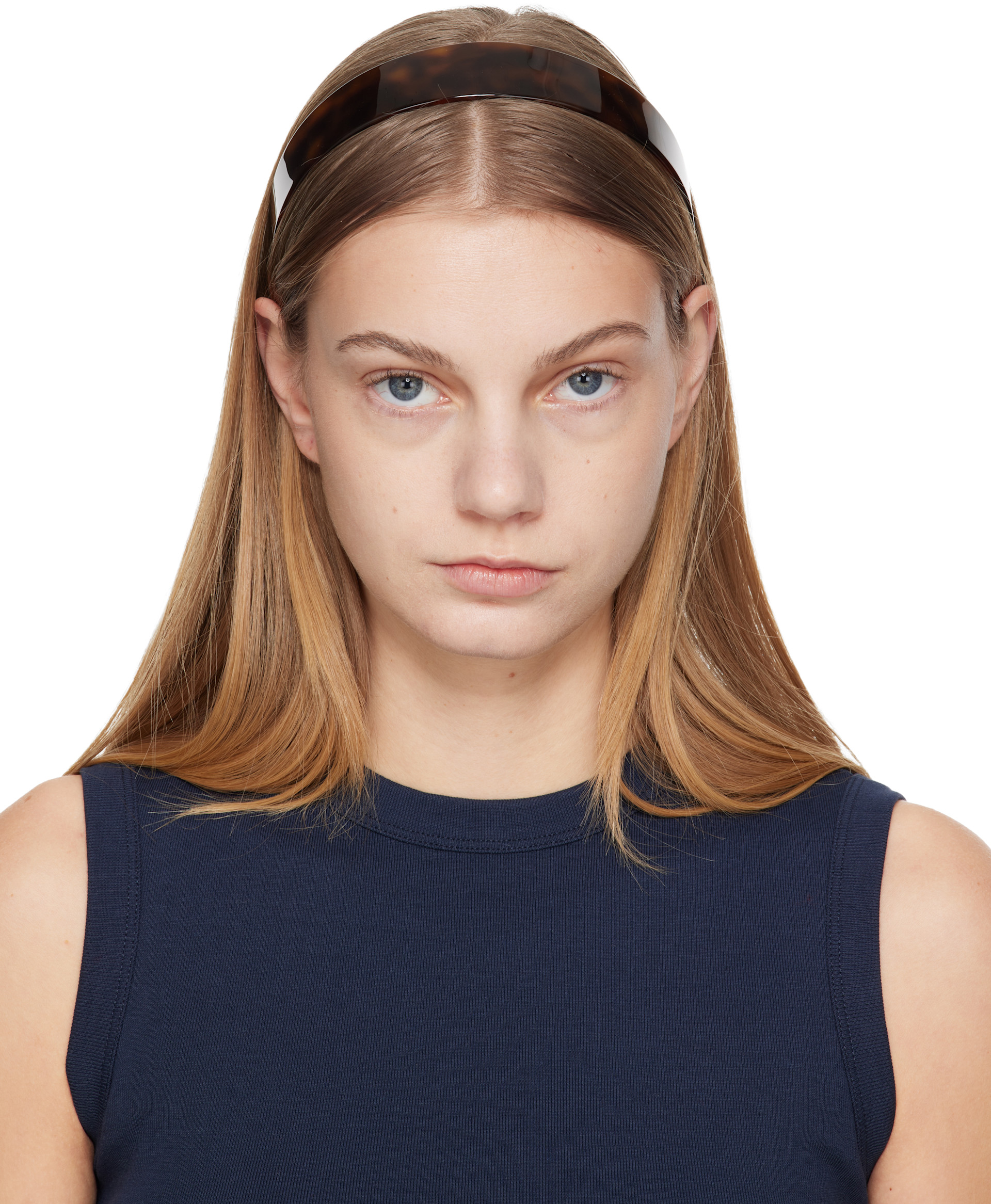 SOPHIE BUHAI カチューシャ ネイビー Sophie Buhai: Brown Thin Bessette Headband | SSENSE
