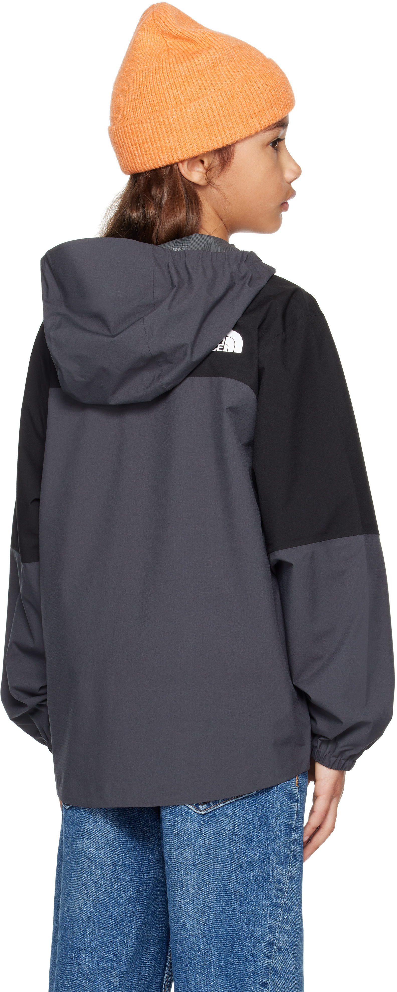 The North Face Kids: Big Kids Black & Gray Hike Packable Shell