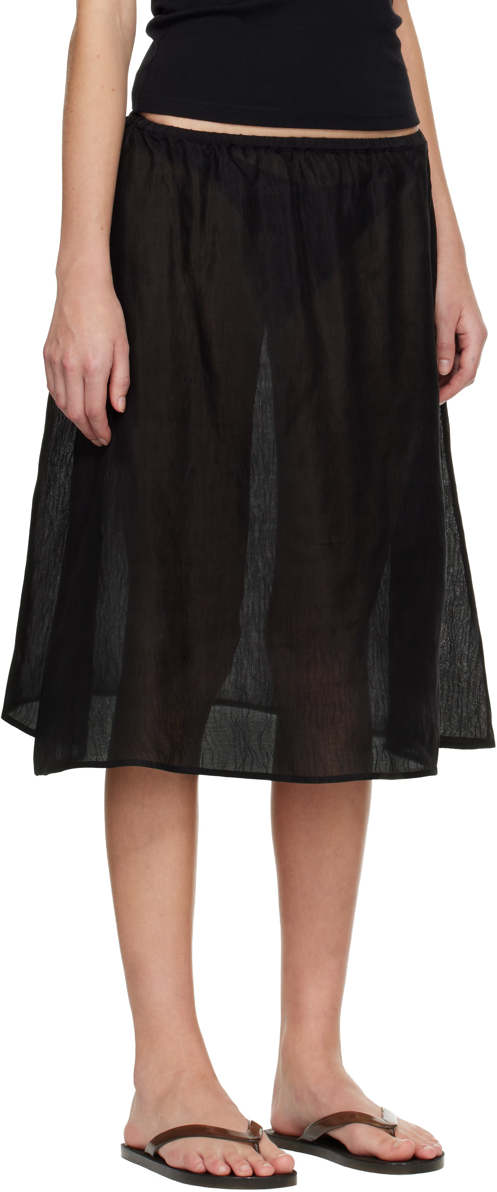 Matteau - Jupe midi transparente noire