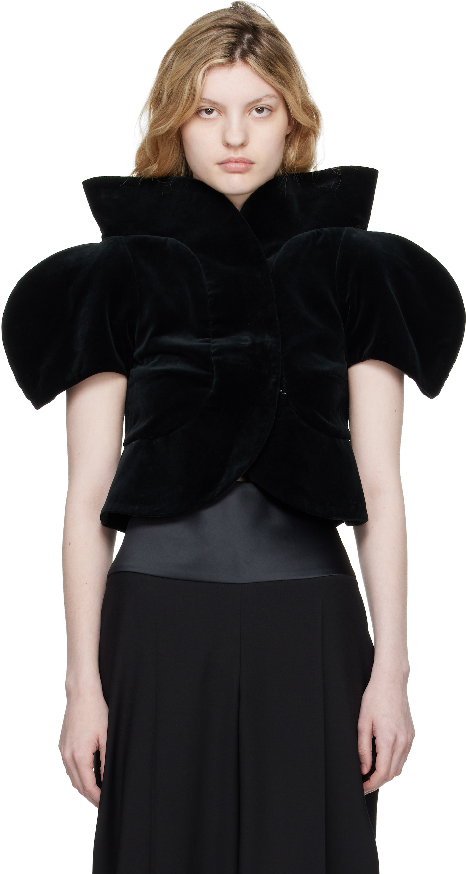FIDAN NOVRUZOVA: Black Sana Velvet Jacket | SSENSE