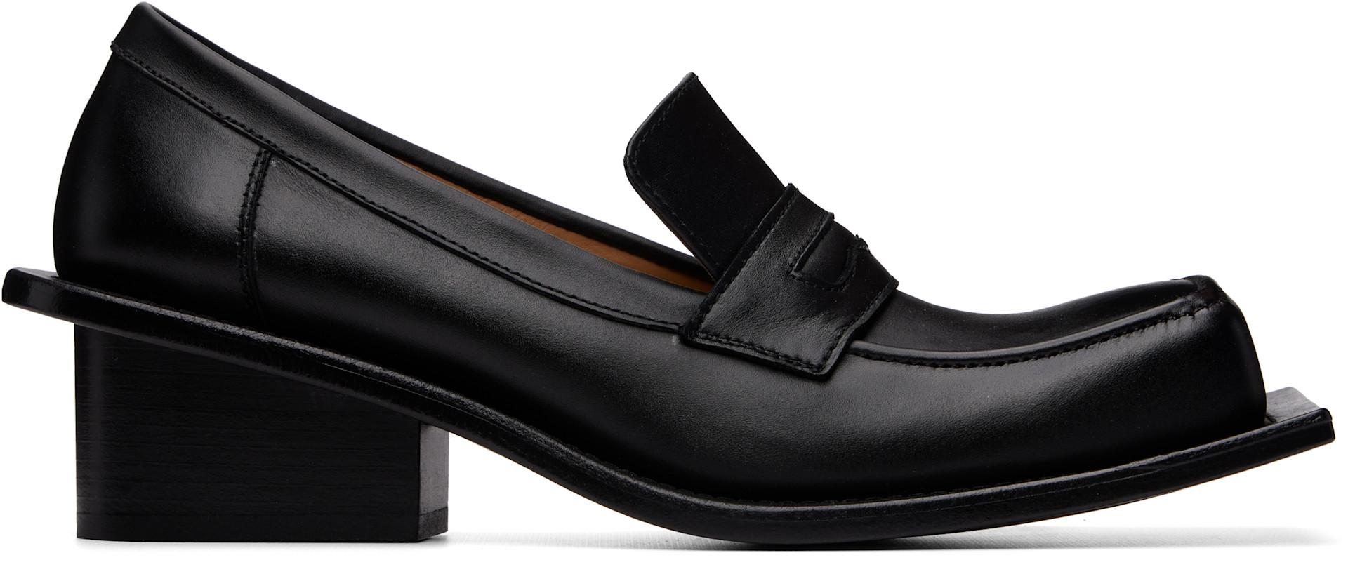 FIDAN NOVRUZOVA: Black Barry Chunky Heel Loafers | SSENSE Canada