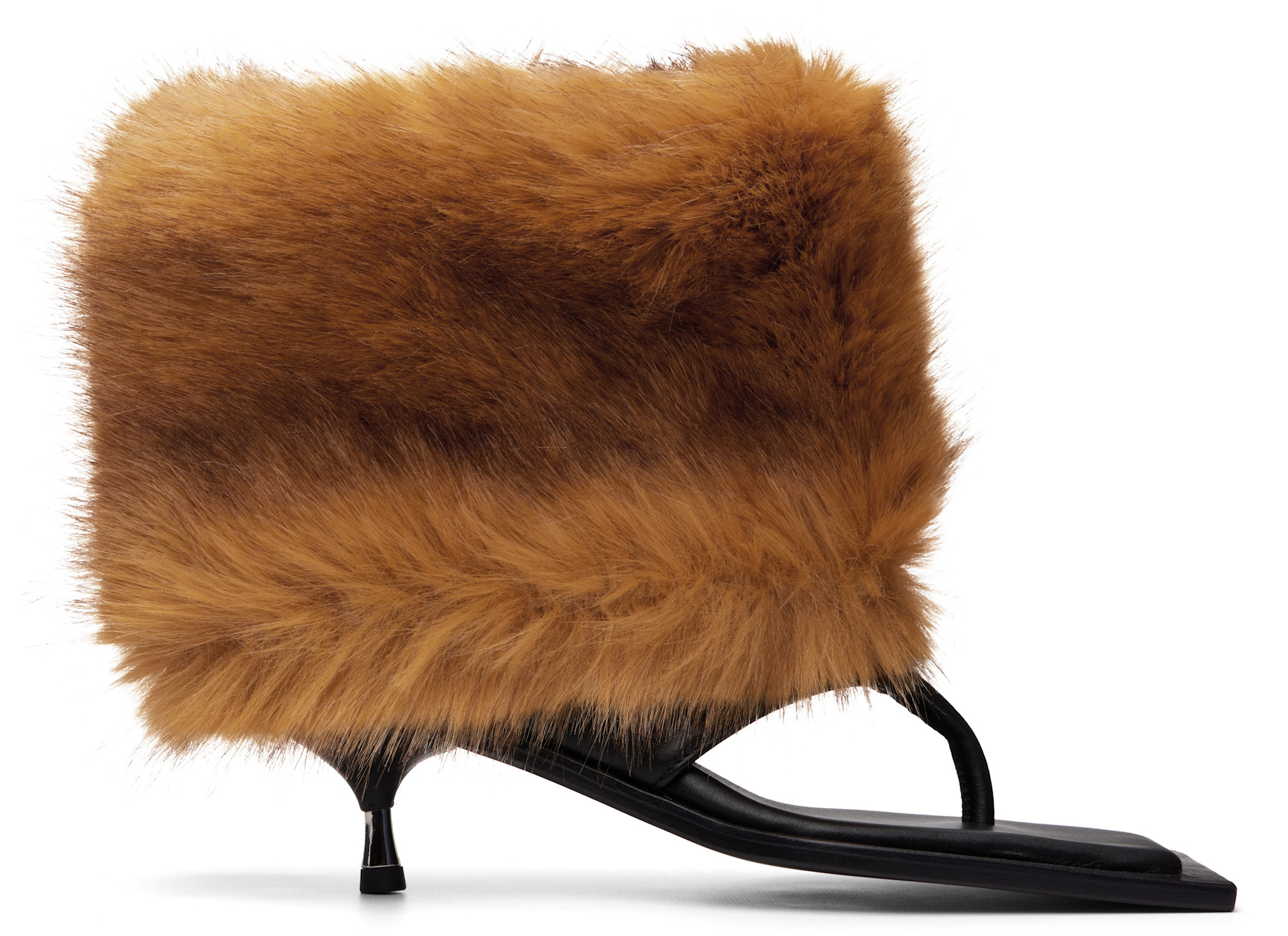 FIDAN NOVRUZOVA: Brown & Black Kaia Fury Stiletto Heeled Sandals