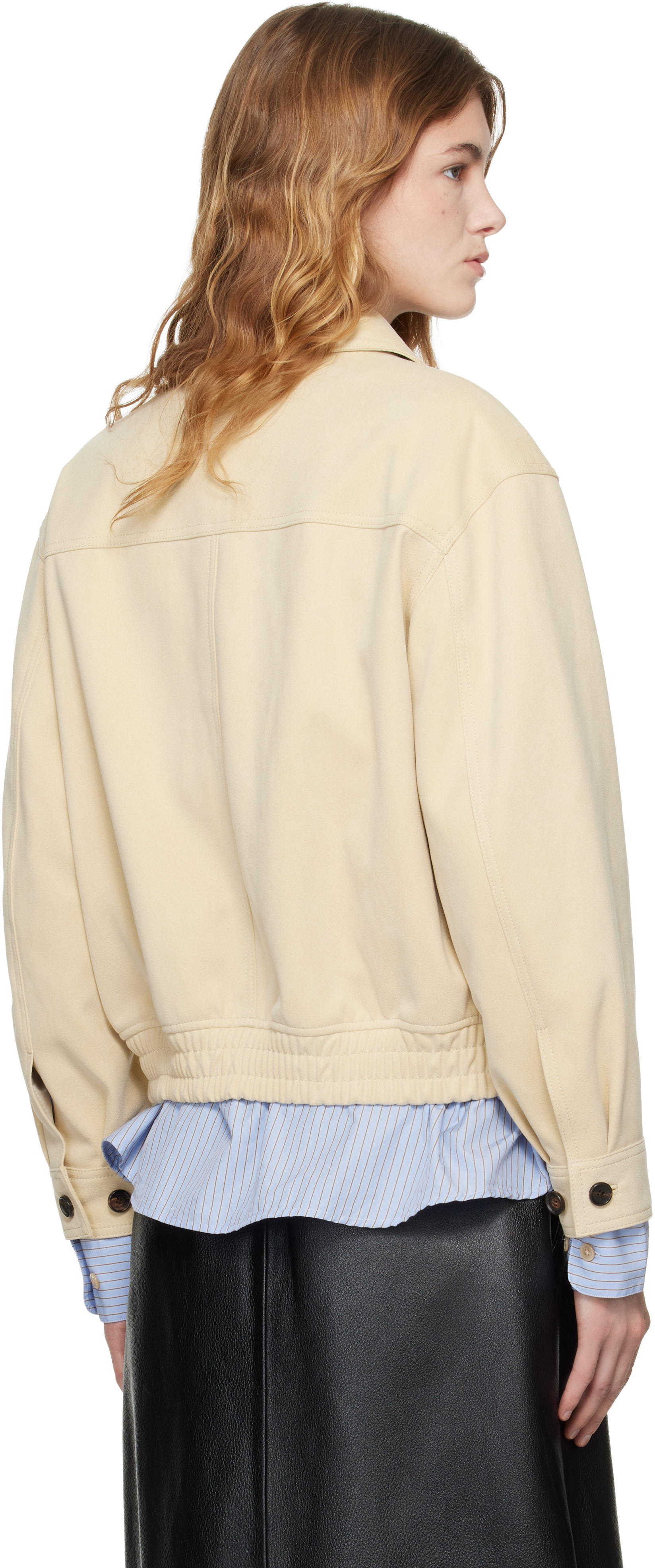 Dunst - Blouson beige en suède synthétique à col classique