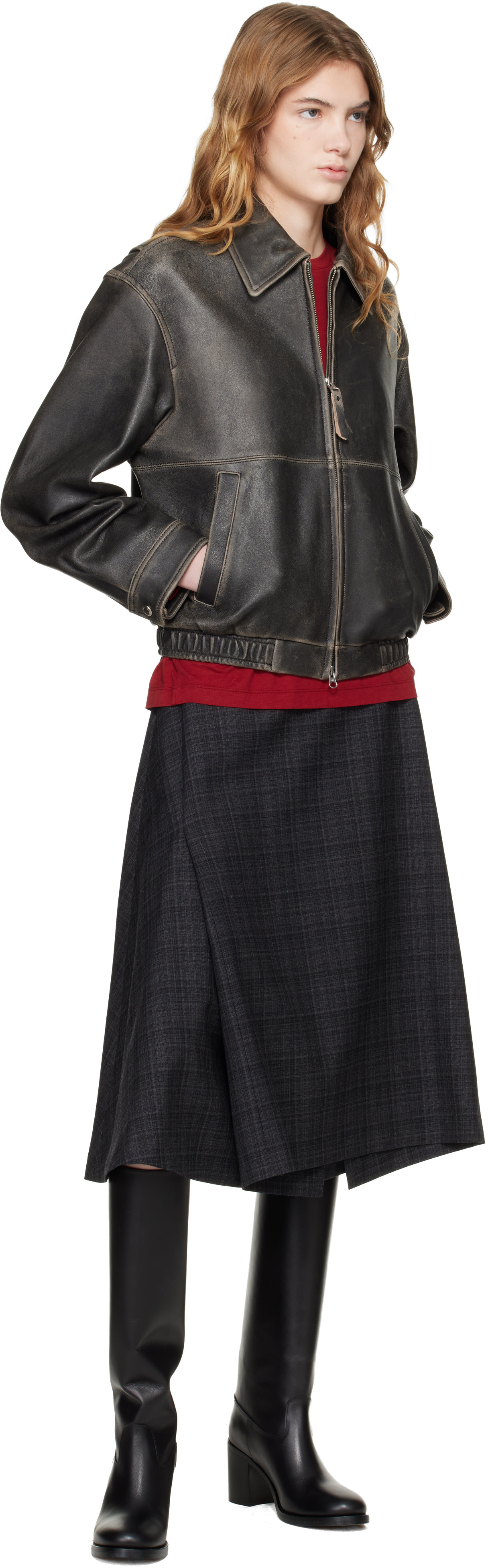Dunst: Black Drizzler Leather Jacket | SSENSE
