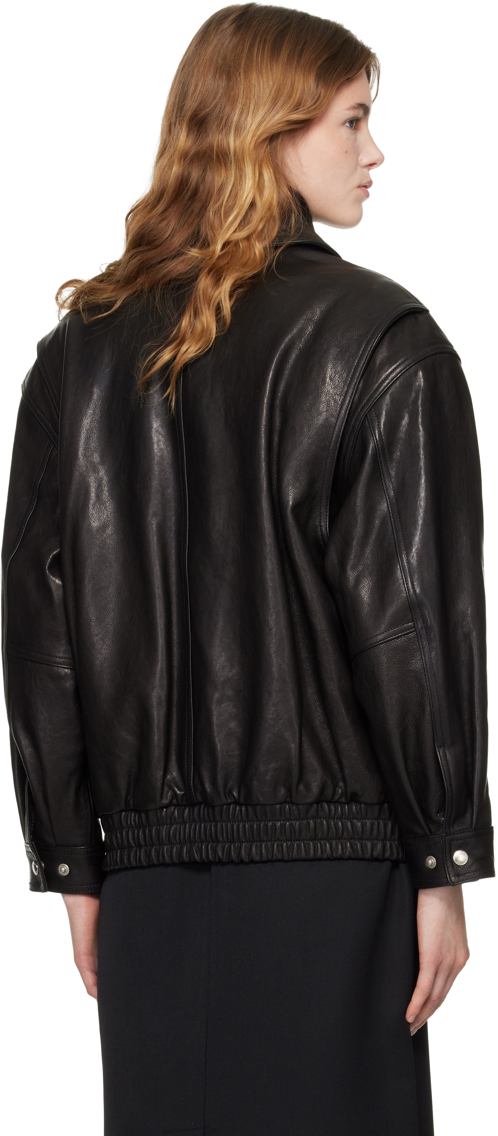 Dunst: Black Oversized Vintage Leather Jacket | SSENSE Canada