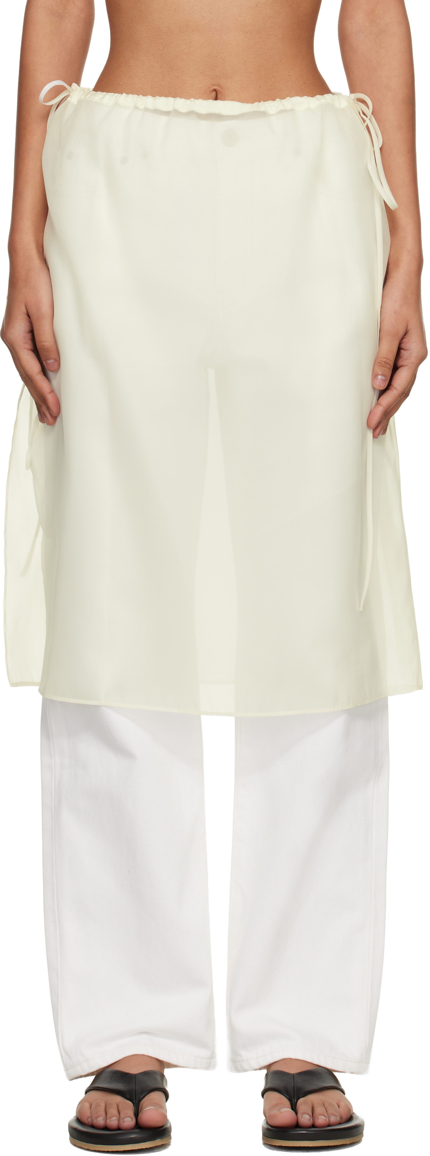 Dunst: Off-White See-Through Layering Midi Skirt | SSENSE Canada