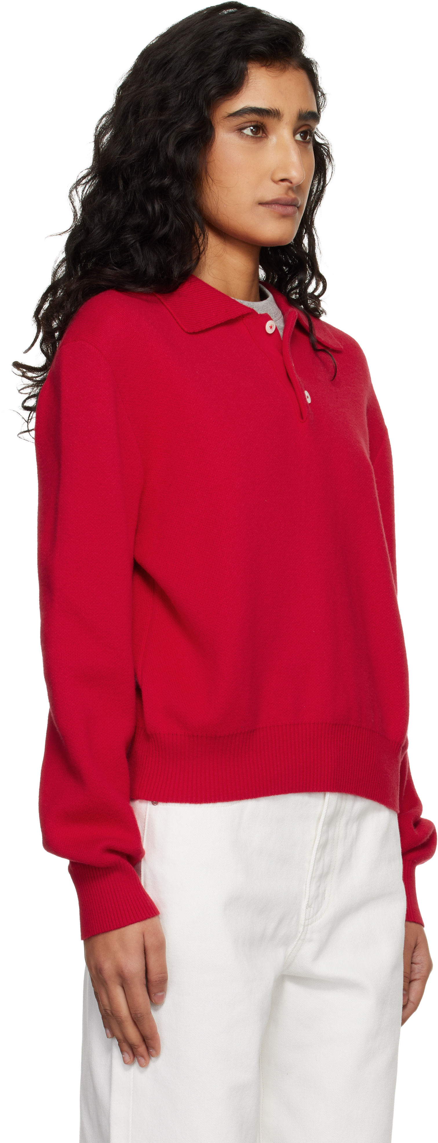 Dunst - Polo de style pull rouge en cachemire à col classique