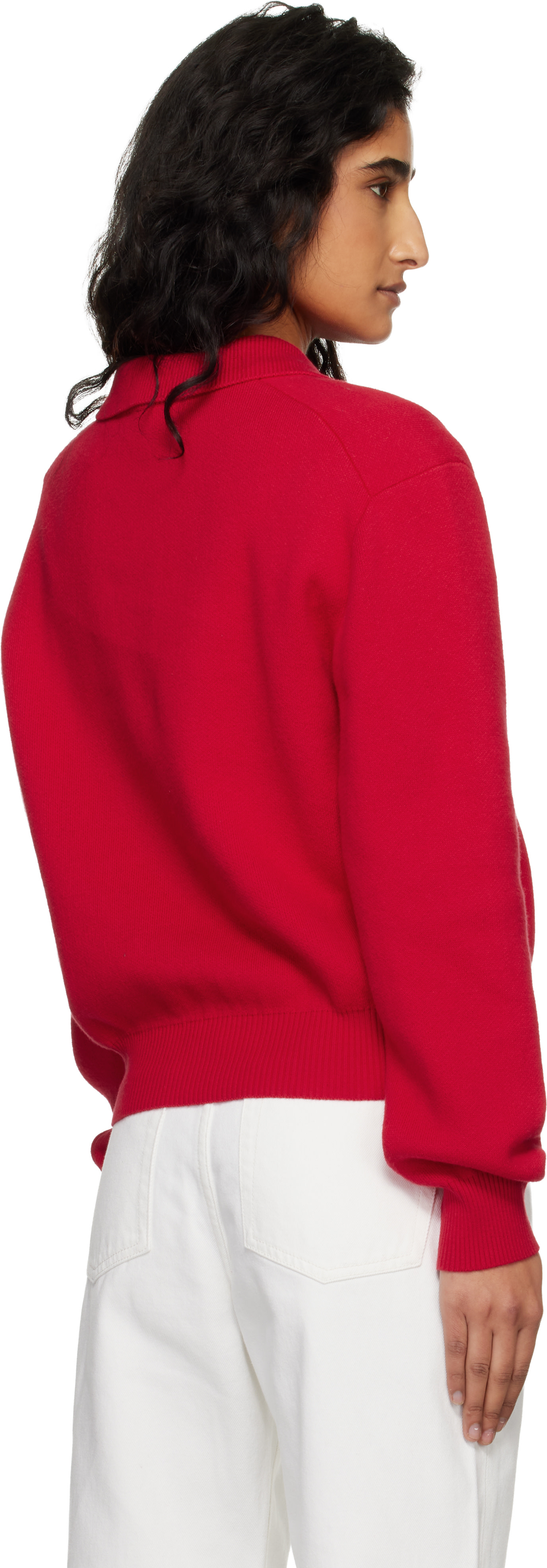 Dunst - Polo de style pull rouge en cachemire à col classique