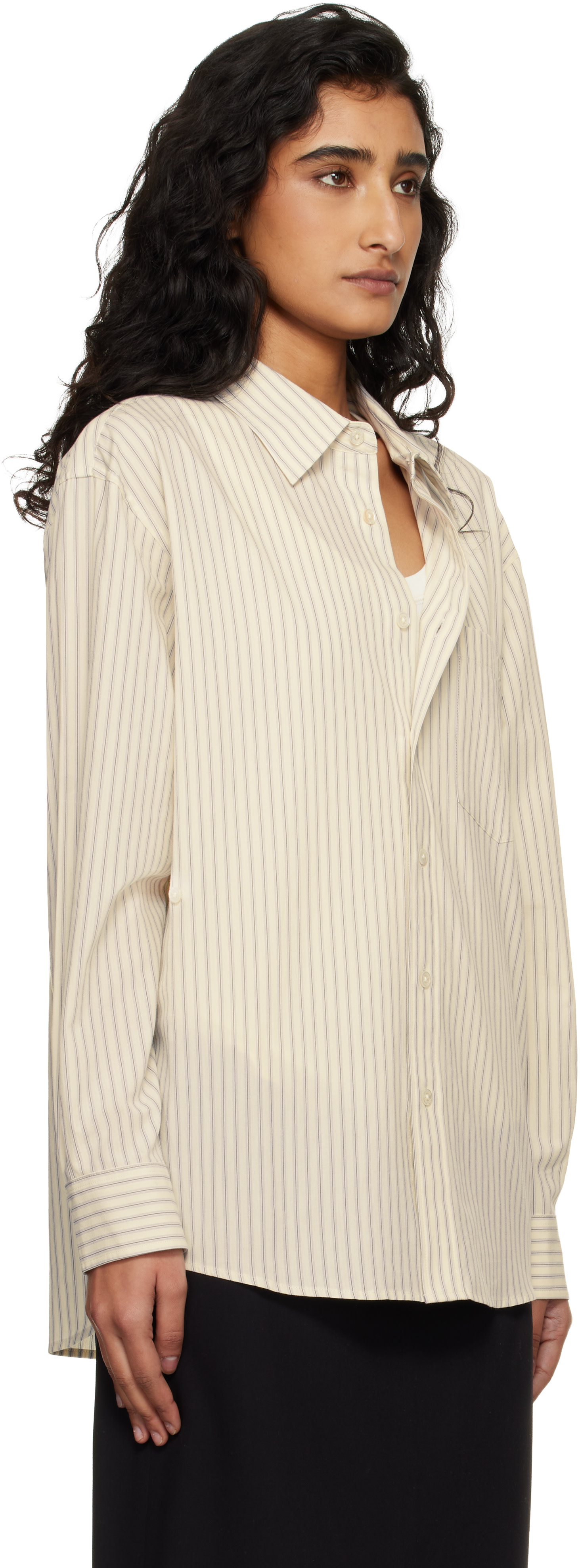 Dunst: Off-White 2-Way Oversized Striped Shirt | SSENSE