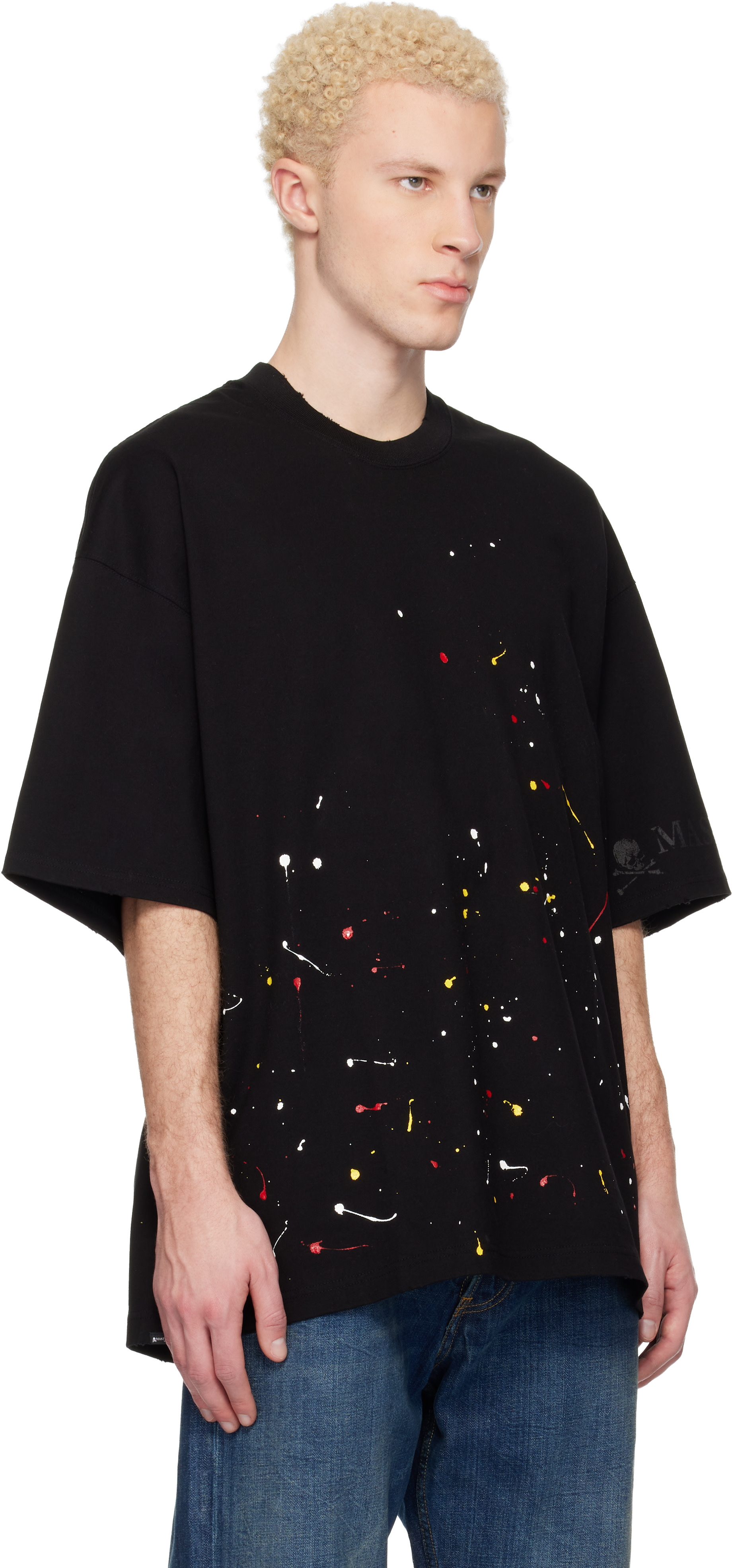 MASTERMIND WORLD: ブラック MW Distressed SS Tシャツ | SSENSE 日本 MASTERMIND WORLD: ブラック MW Distressed SS Tシャツ | SSENSE 日本