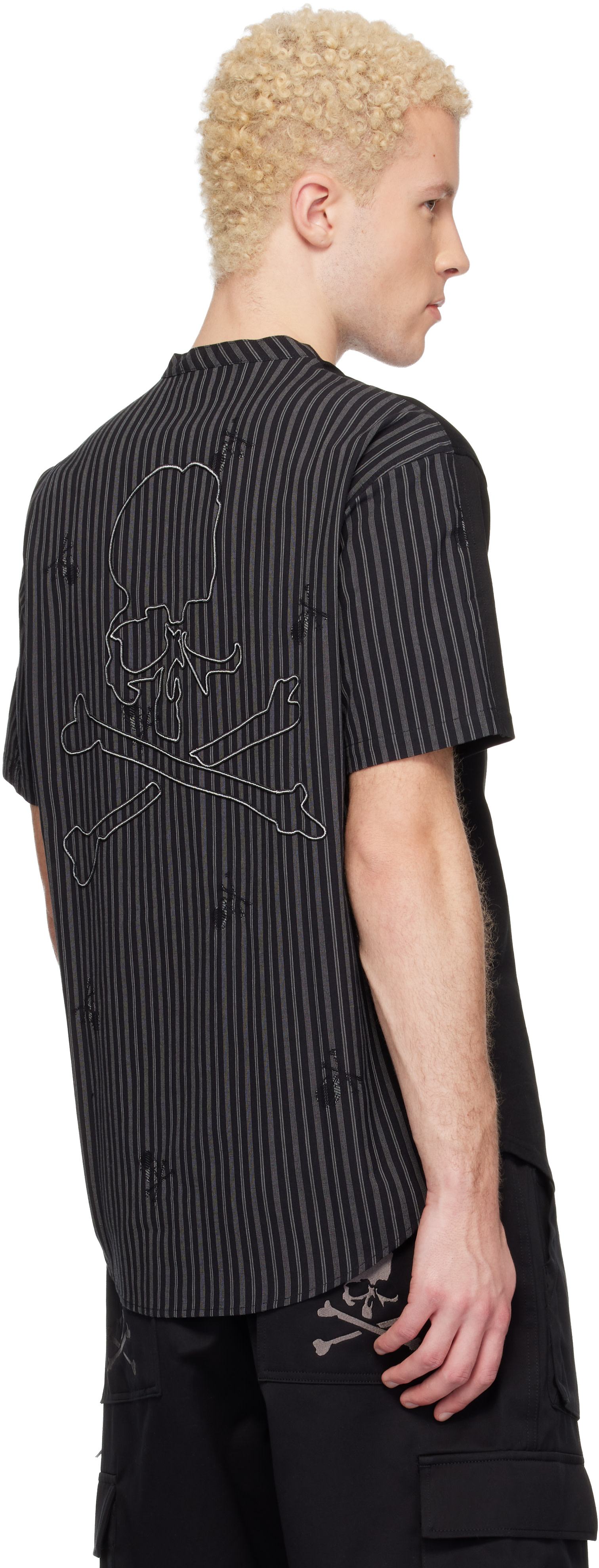 MASTERMIND WORLD: ブラック MW Mixed-Fabric SS Tシャツ | SSENSE 日本