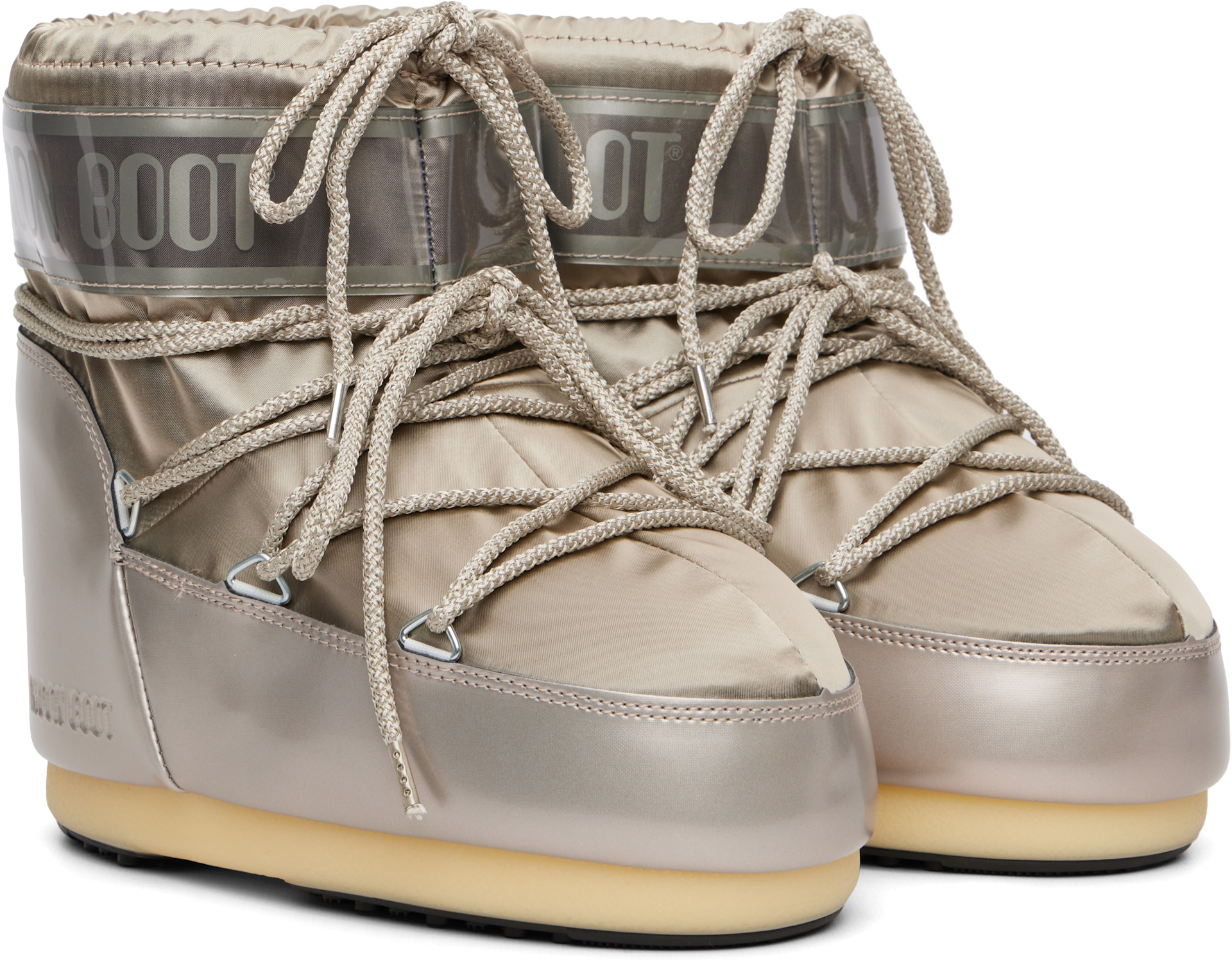 Moon Boot - Bottines Icon Glance argentées en satin