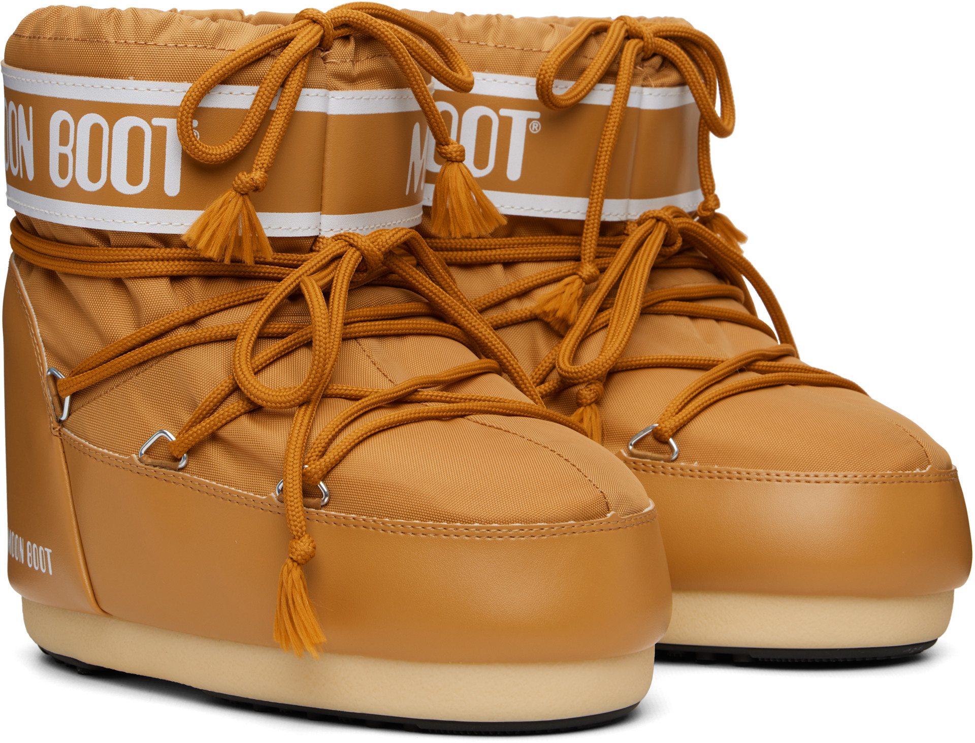 Moon Boot: Brown Icon Low Nylon Boots | SSENSE Taiwan