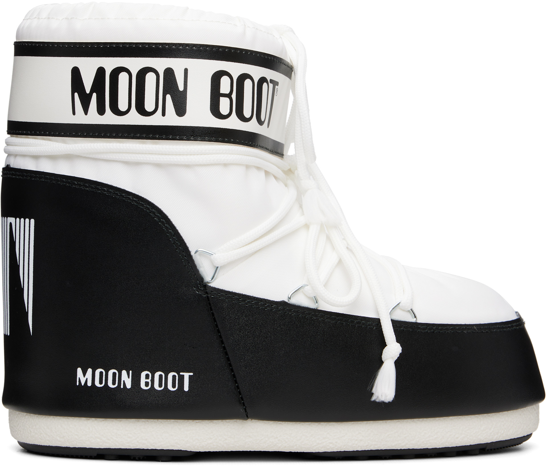 Moon Boot - Bottines Icon blanc et noir en nylon