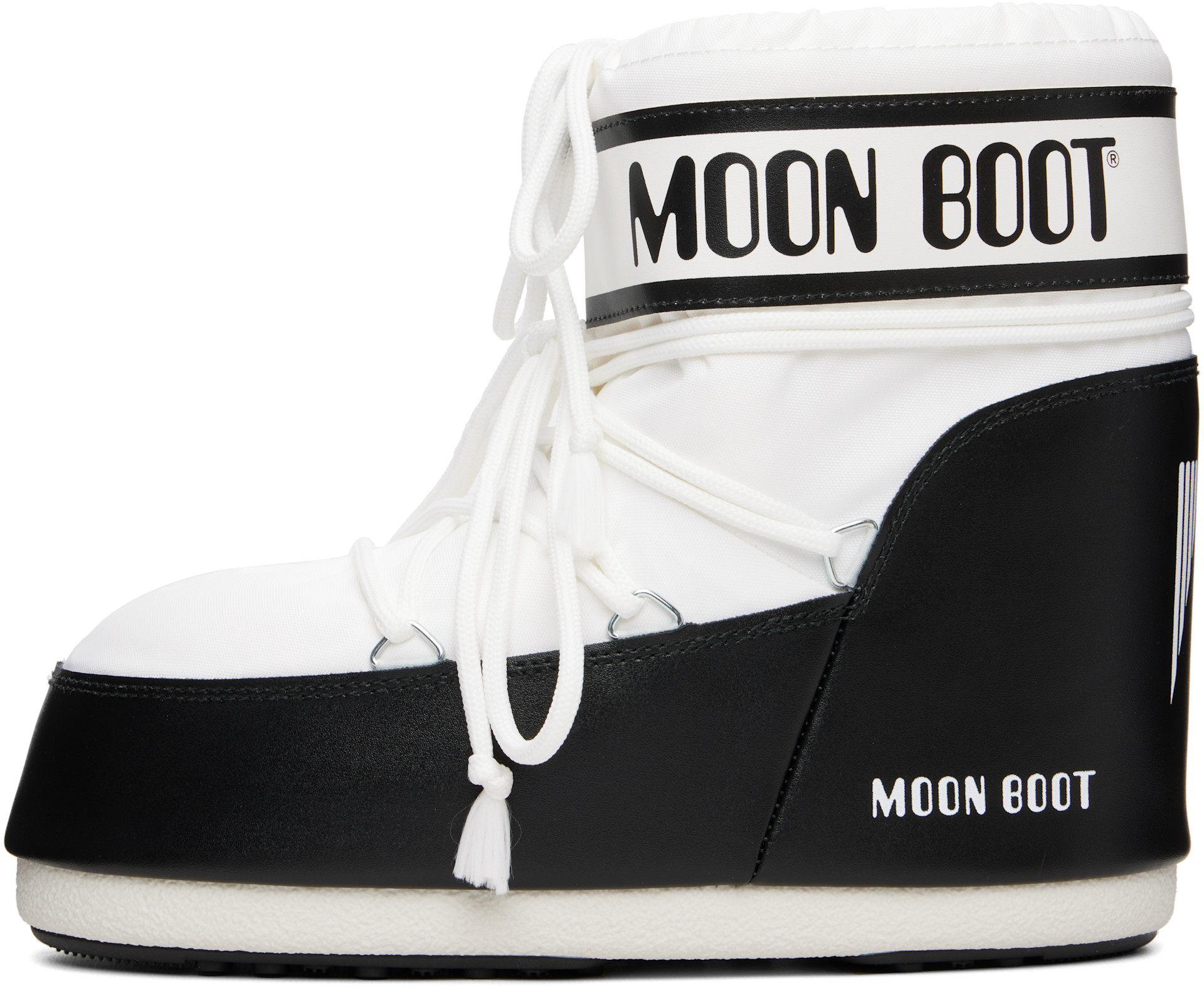 Moon Boot - Bottines Icon blanc et noir en nylon