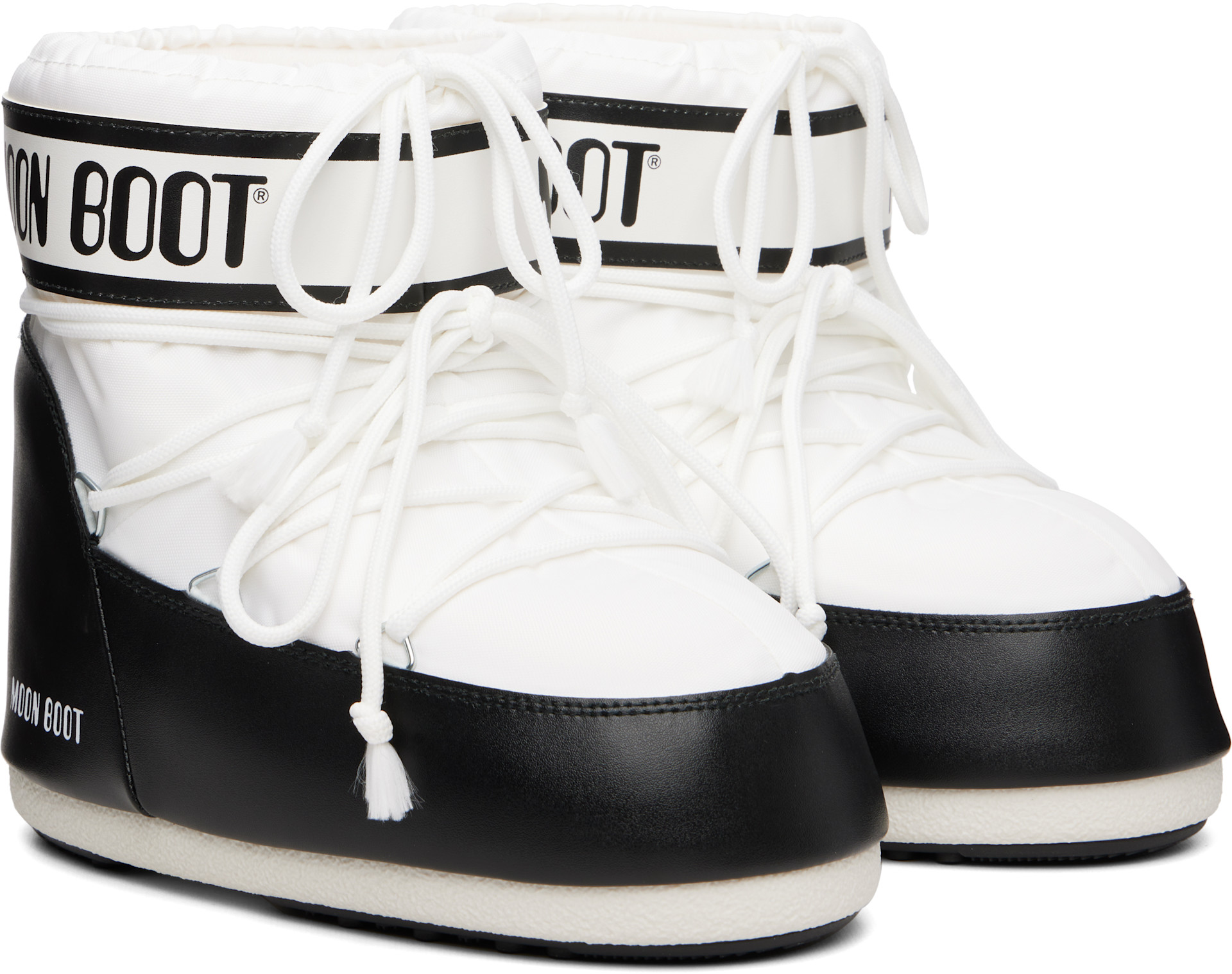 Moon Boot - Bottines Icon blanc et noir en nylon