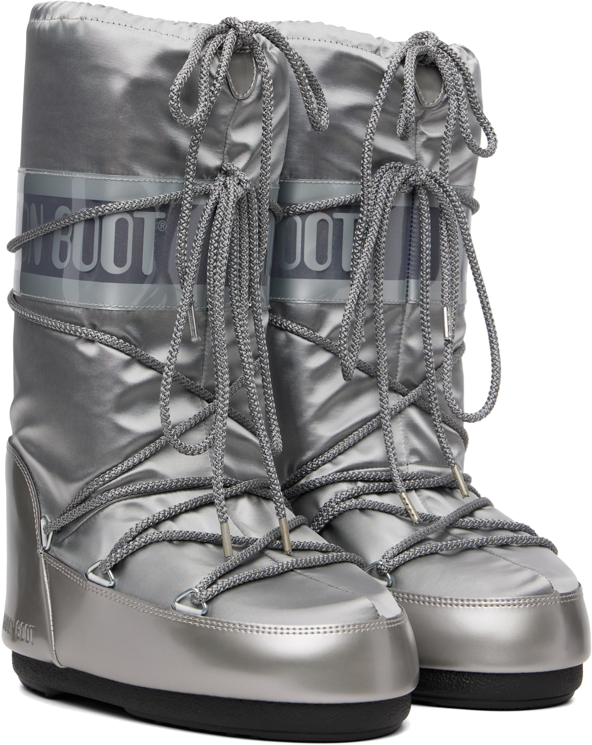 Moon Boot - Bottes Icon Glance argentées en satin
