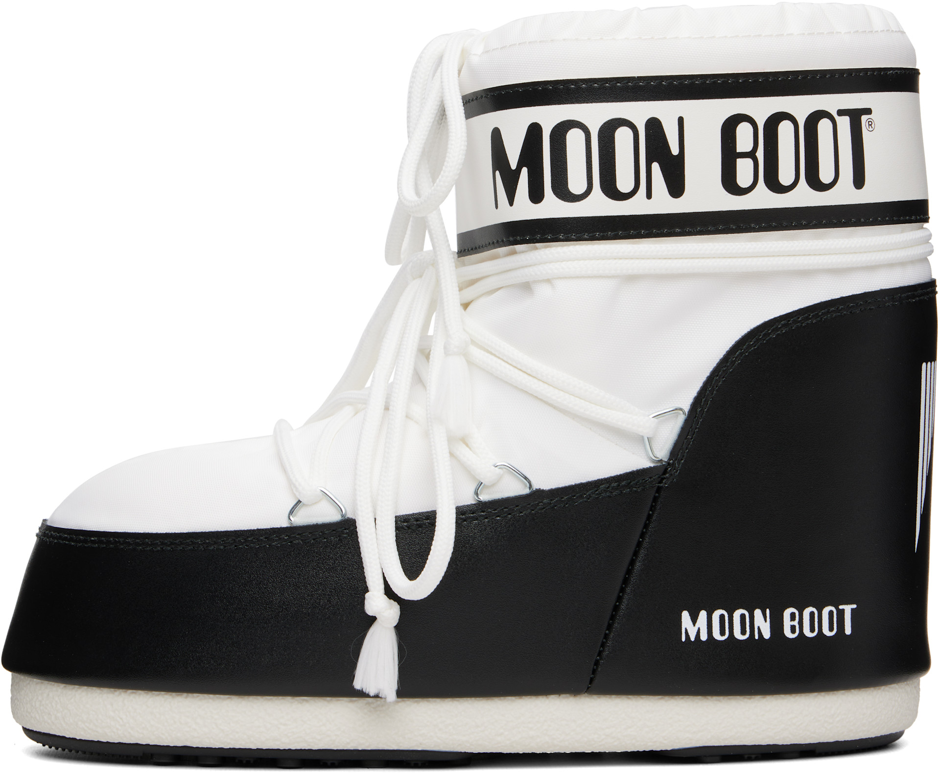 Moon Boot - 화이트 & 블랙 아이콘 나일론 부츠