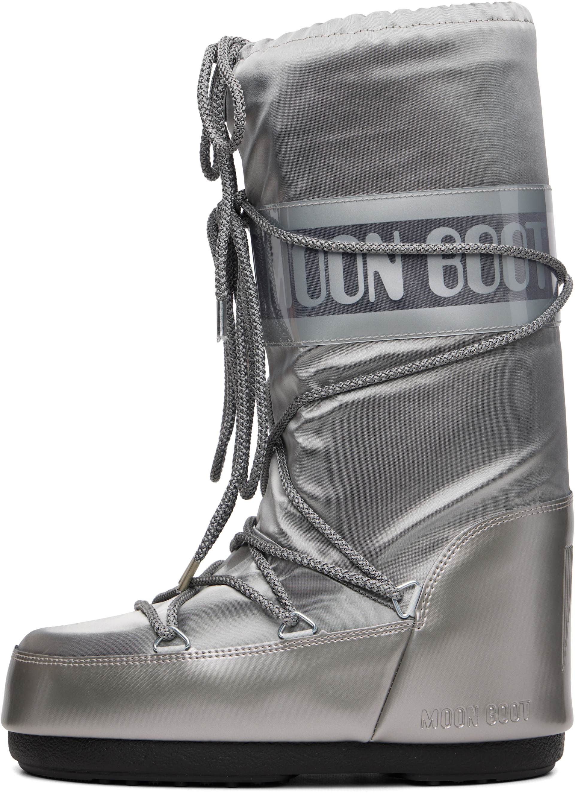 Moon Boot - Bottes Icon Glance argentées en satin