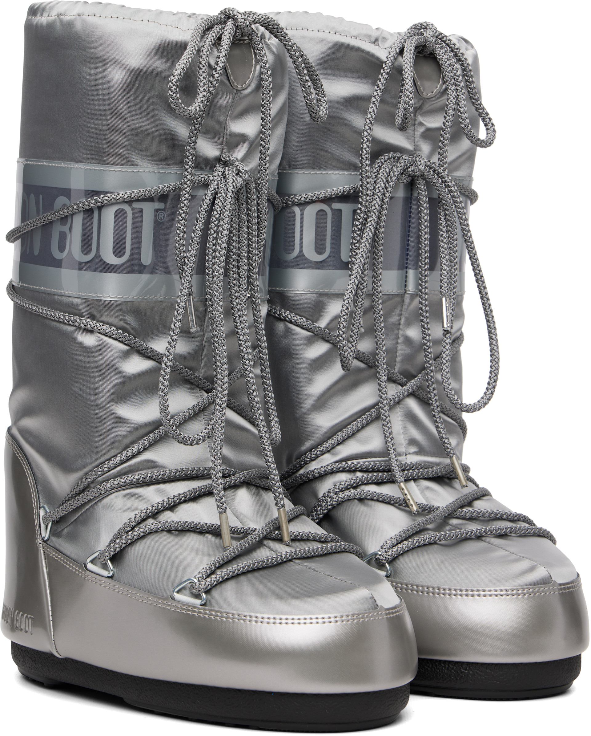 Moon Boot - Bottes Icon Glance argentées en satin