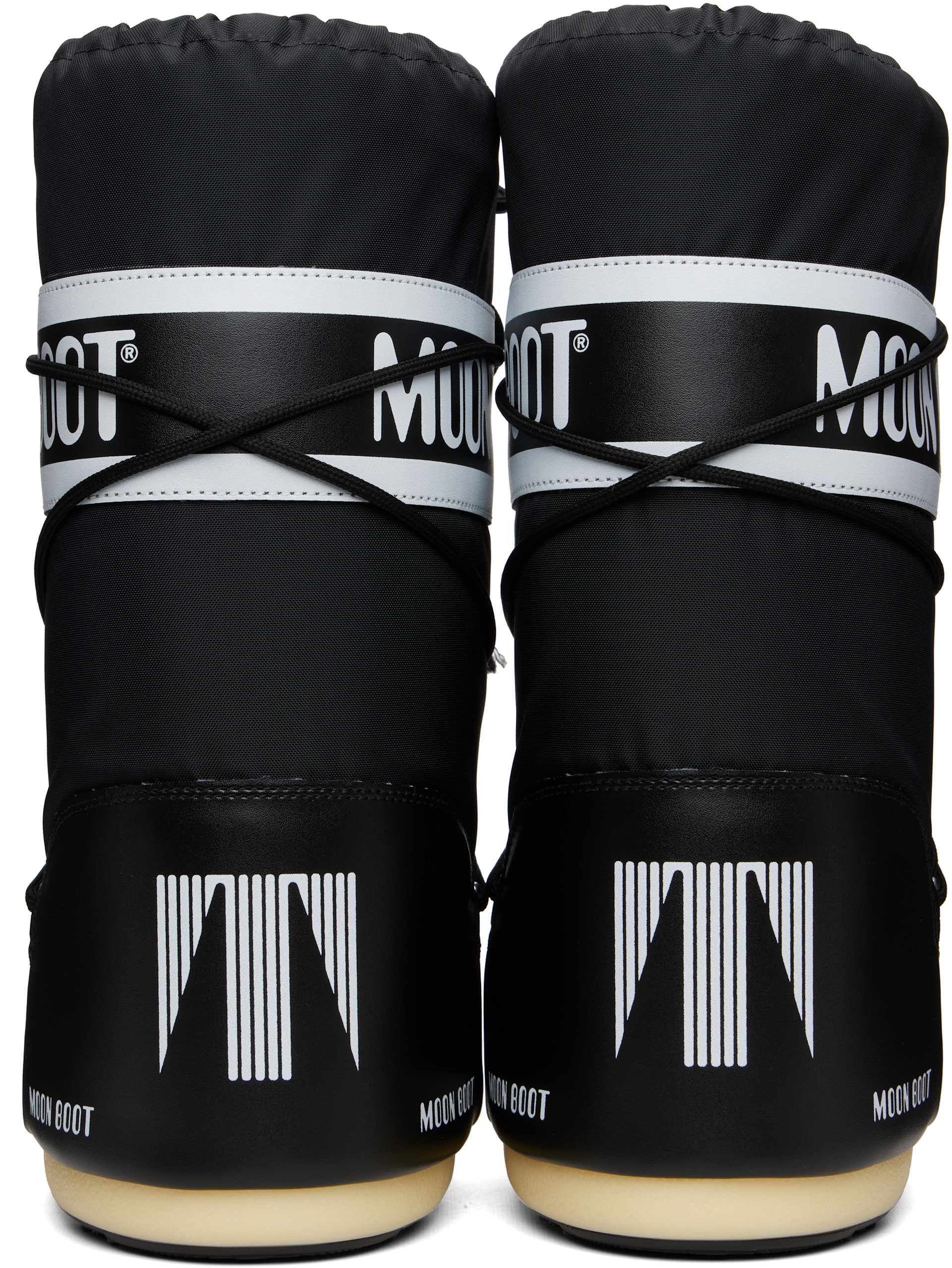 Moon Boot: Black Icon Nylon Boots | SSENSE Canada