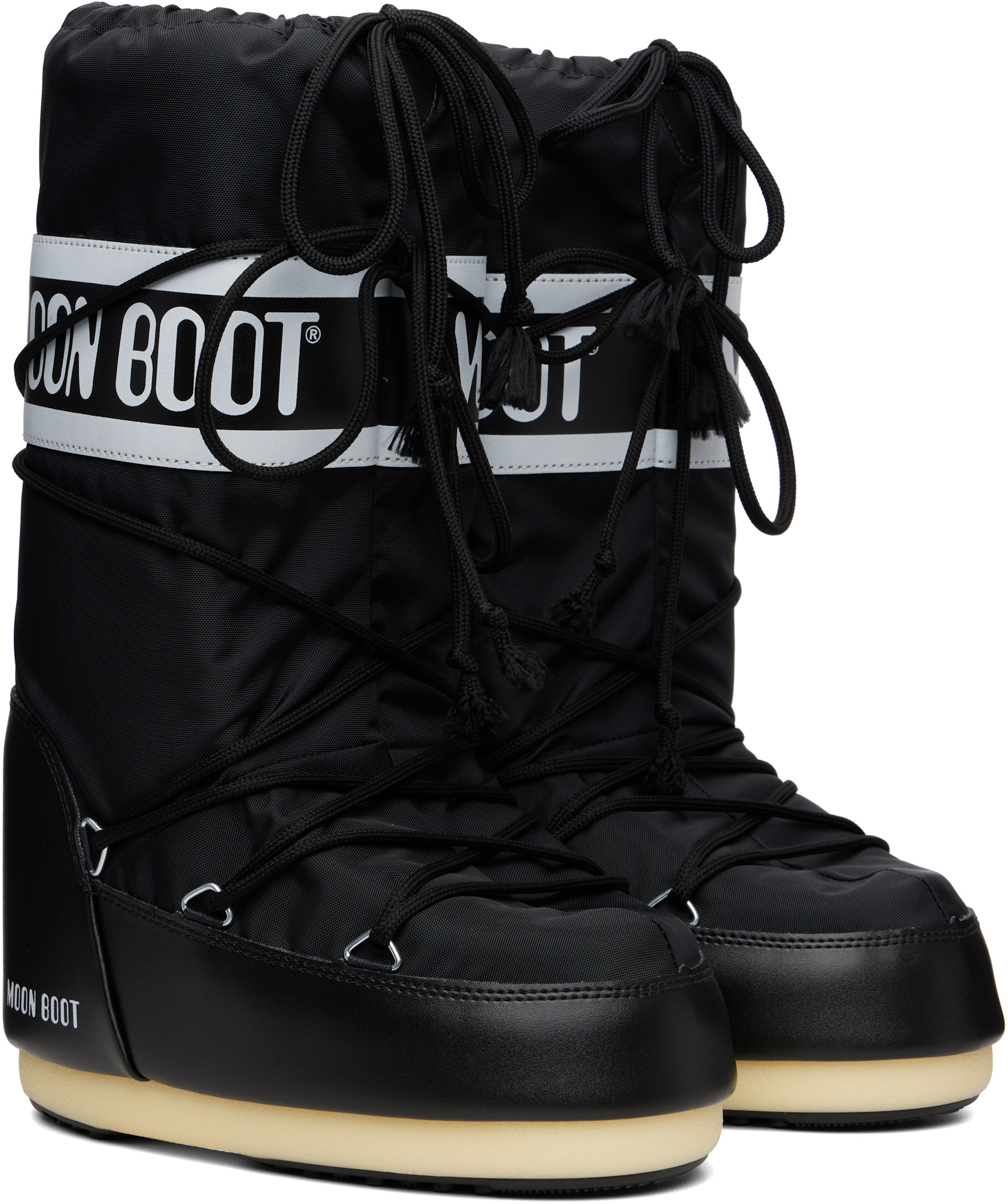 Moon Boot: Black Icon Nylon Boots | SSENSE