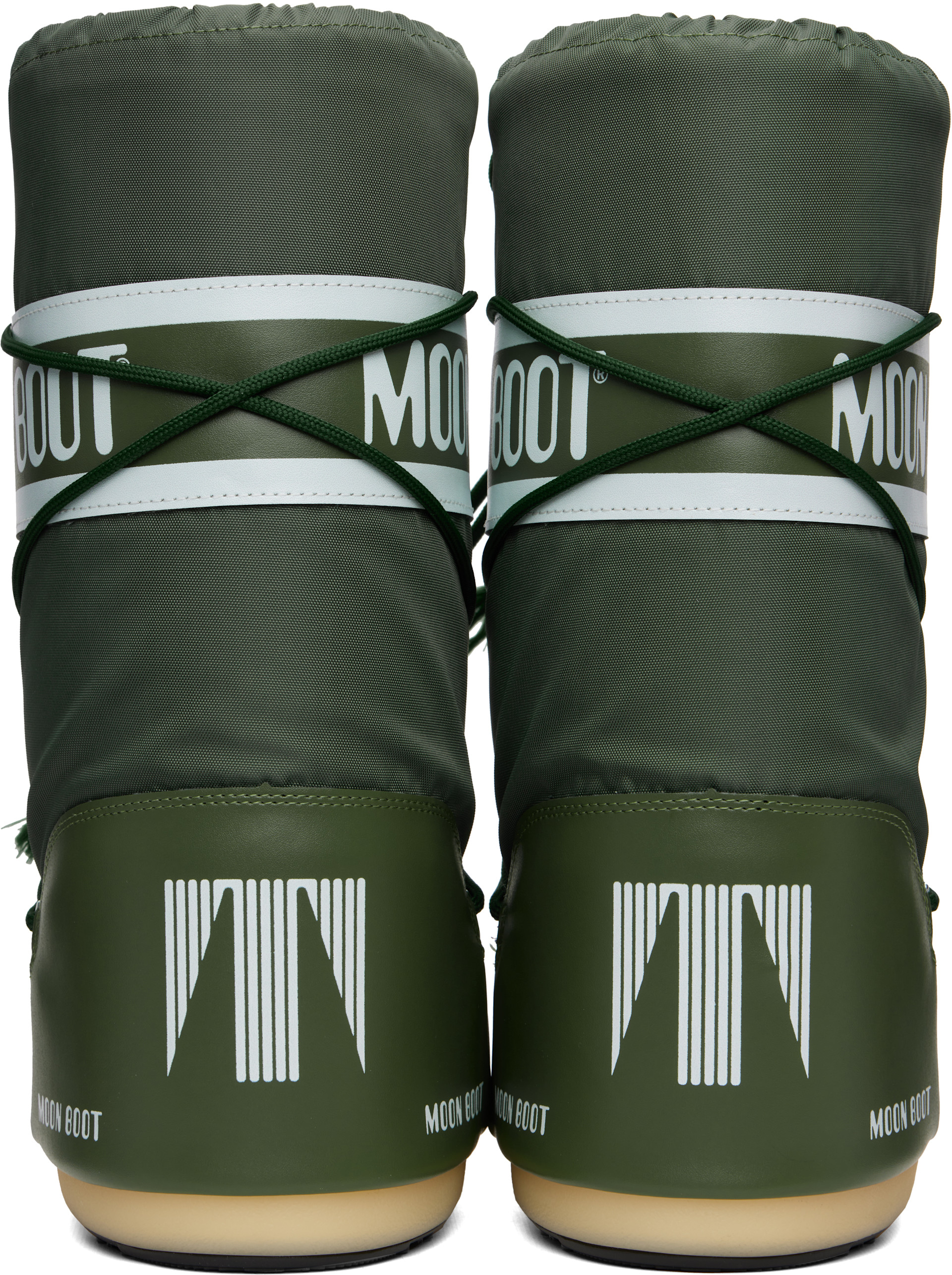 Moon Boot: Green Icon Nylon Boots | SSENSE