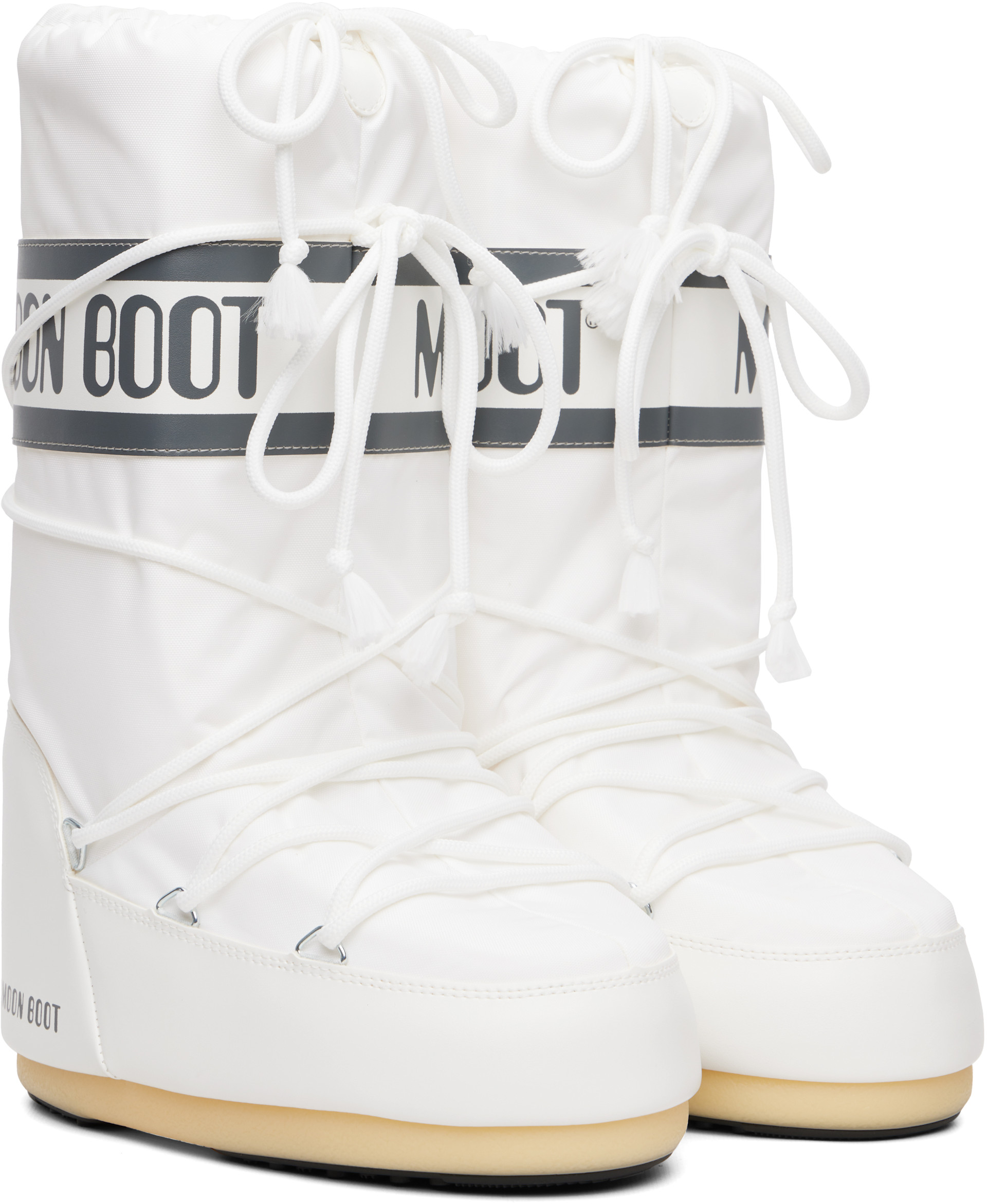 Moon Boot: White Icon Nylon Boots | SSENSE