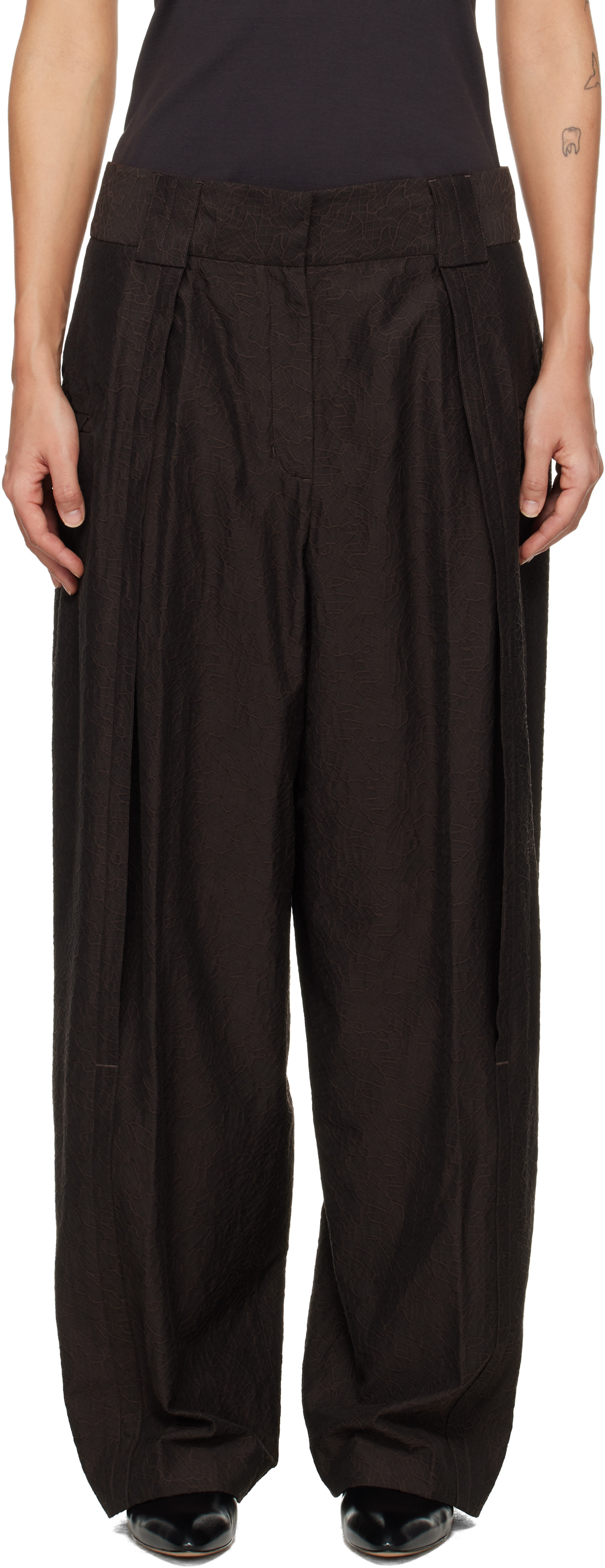 Kiko Kostadinov: Brown Mimi Trousers | SSENSE