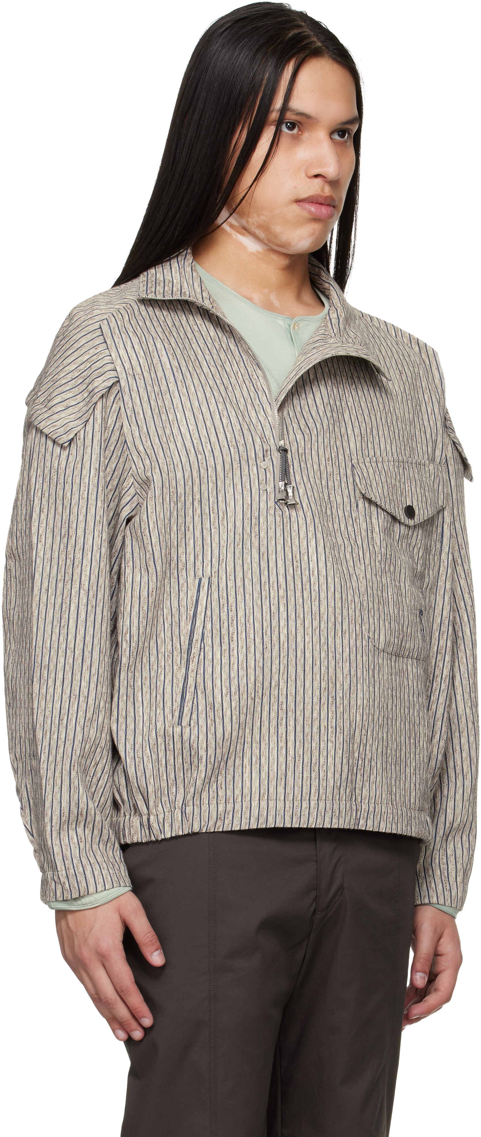 【タグ付き・匿名】Kiko Kostadinov 25fw Tarr ビーニー Kiko Kostadinov: Brown Farkas Pullover Jacket | SSENSE