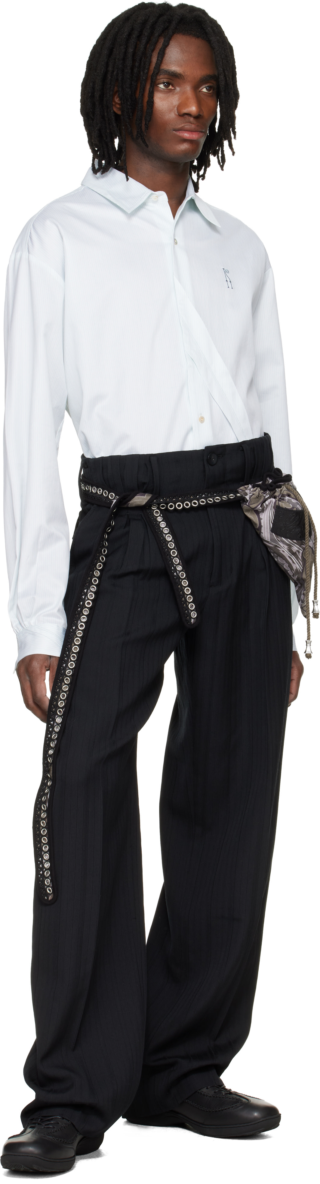 Kiko Kostadinov: Black Tarhos Pleated Trousers | SSENSE
