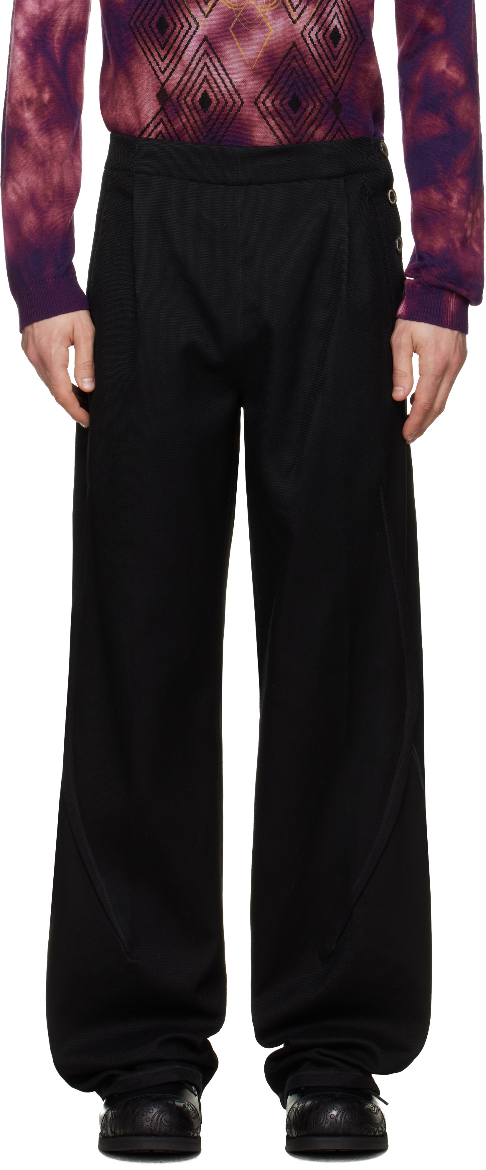 Kiko Kostadinov: Black Vig K-Dart Trousers | SSENSE Canada